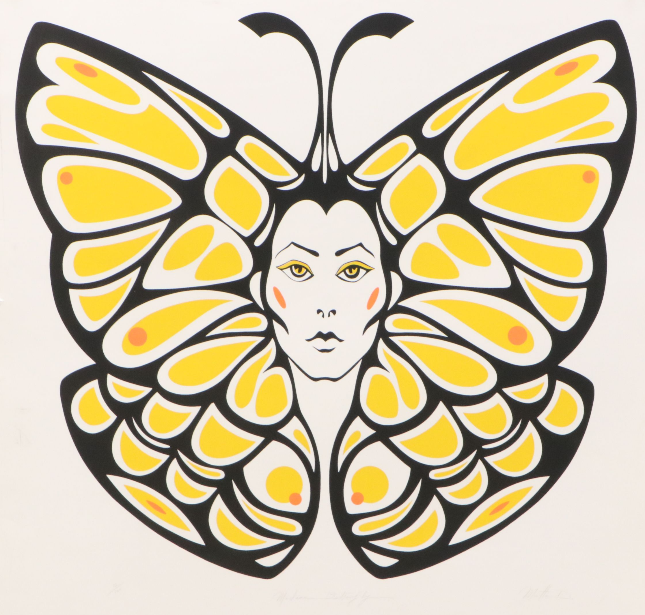 Matta D. Screenprint "Madame Butterfly," Late 20th Century