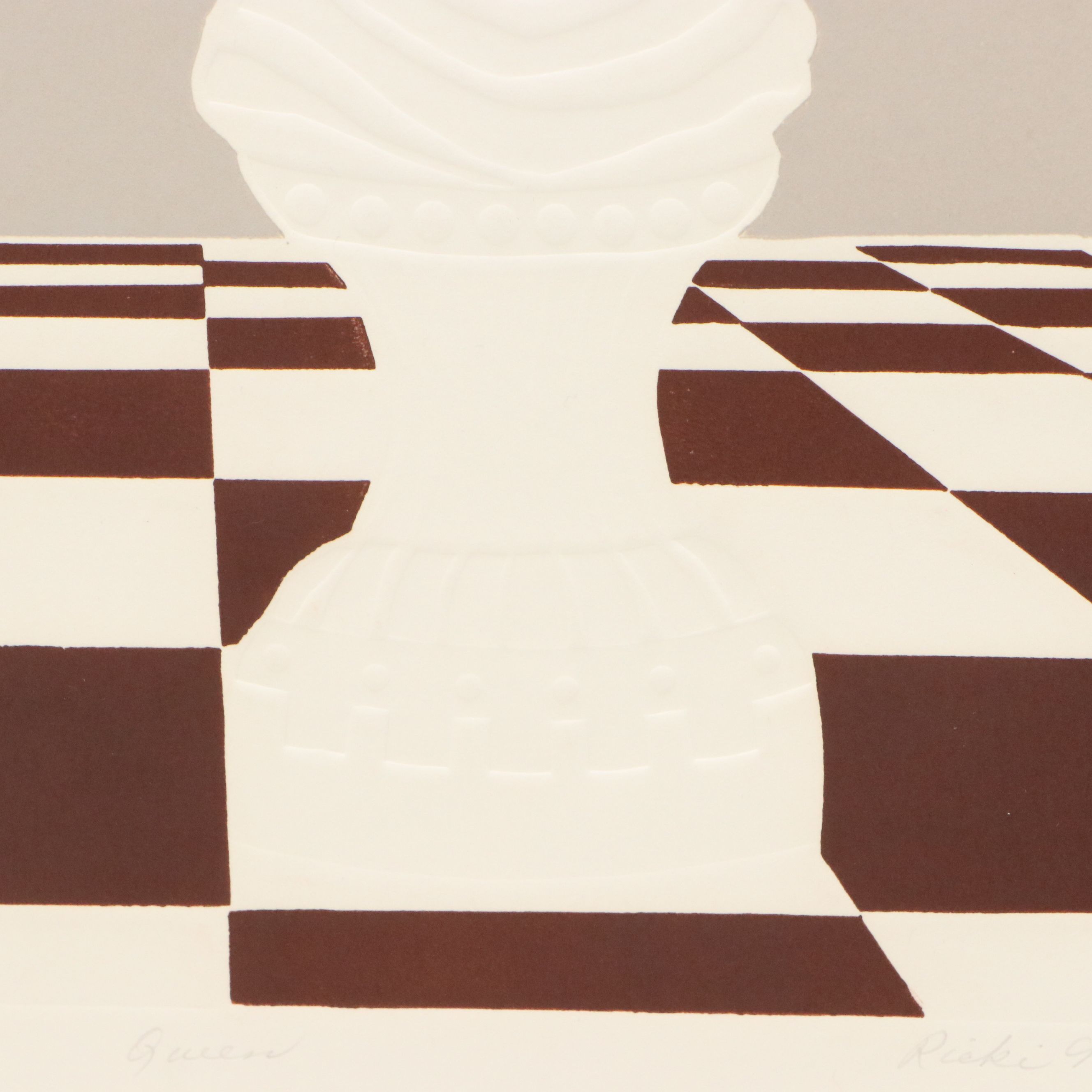 Ricki McNeill Relief Print "Queen," 1974