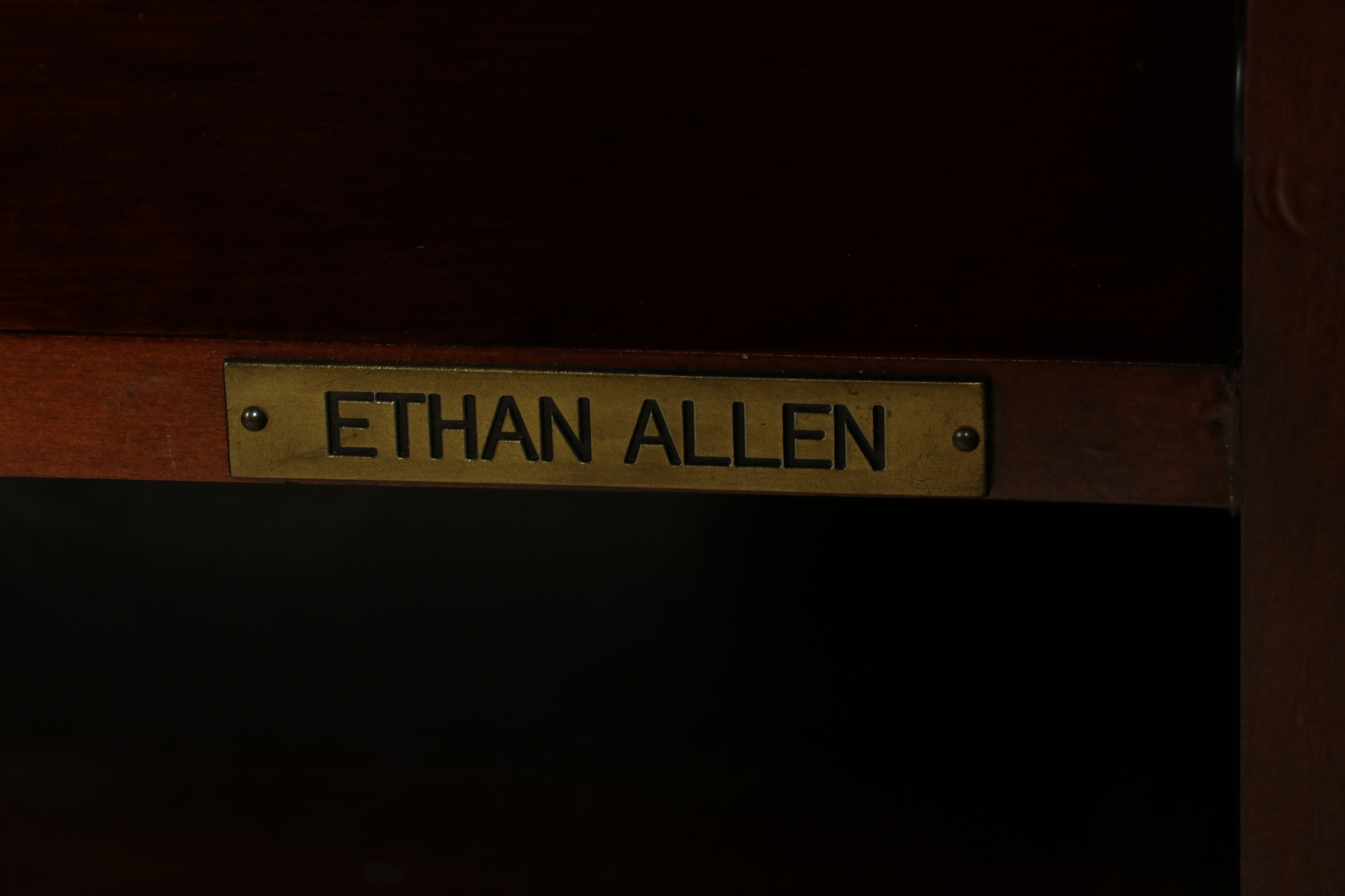 Ethan Allen Neoclassical Style Burl Wood Media Sideboard