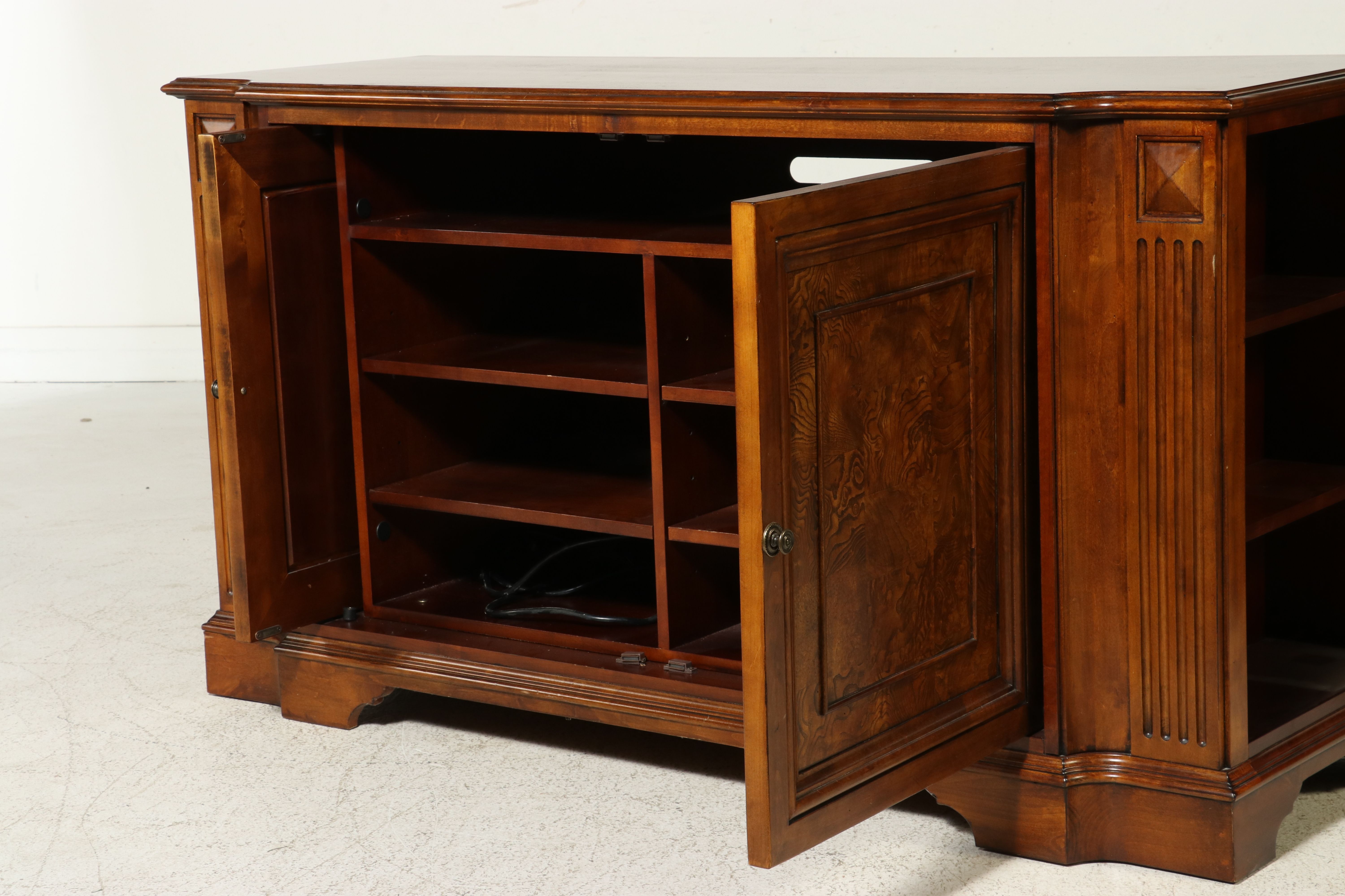 Ethan Allen Neoclassical Style Burl Wood Media Sideboard