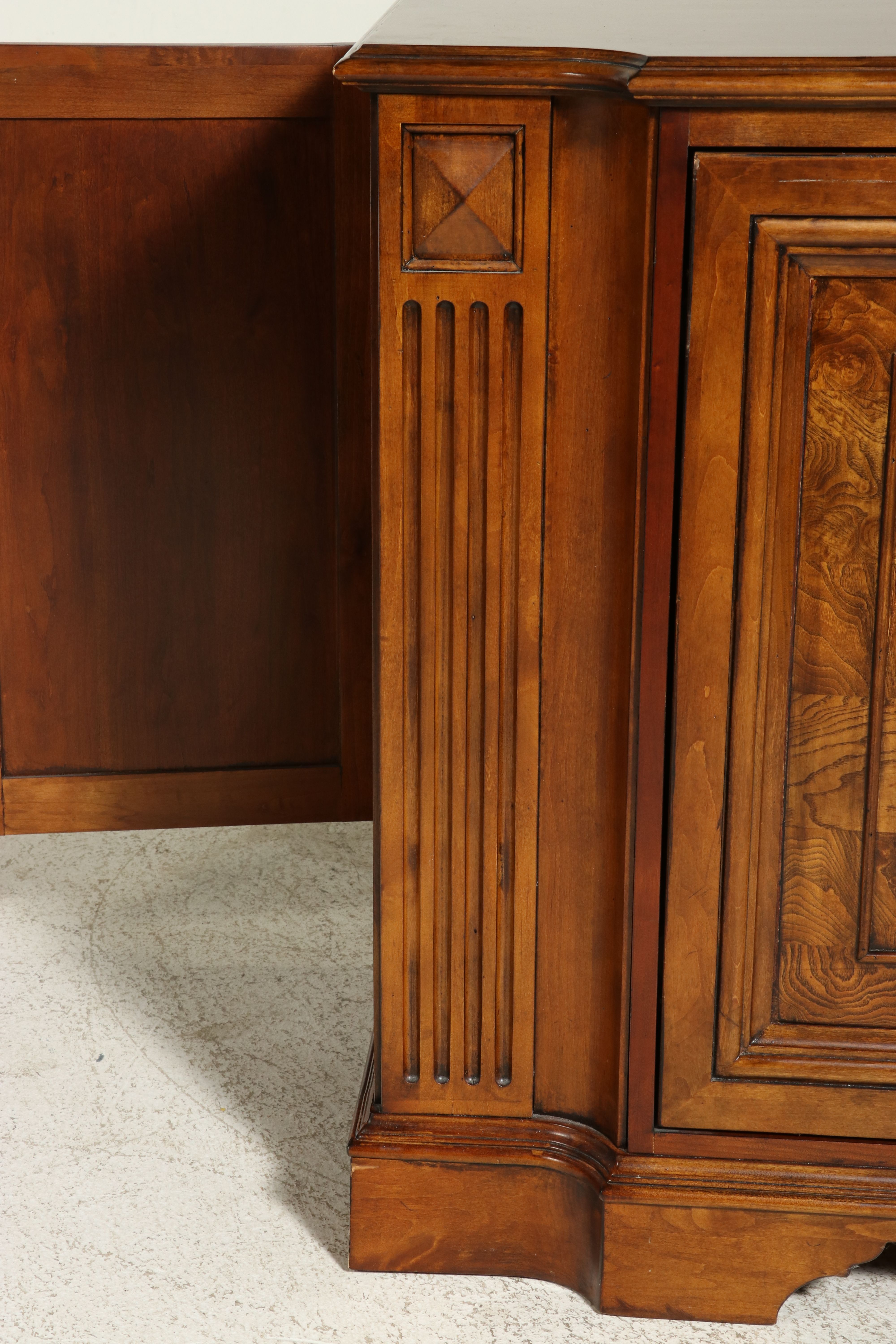 Ethan Allen Neoclassical Style Burl Wood Media Sideboard