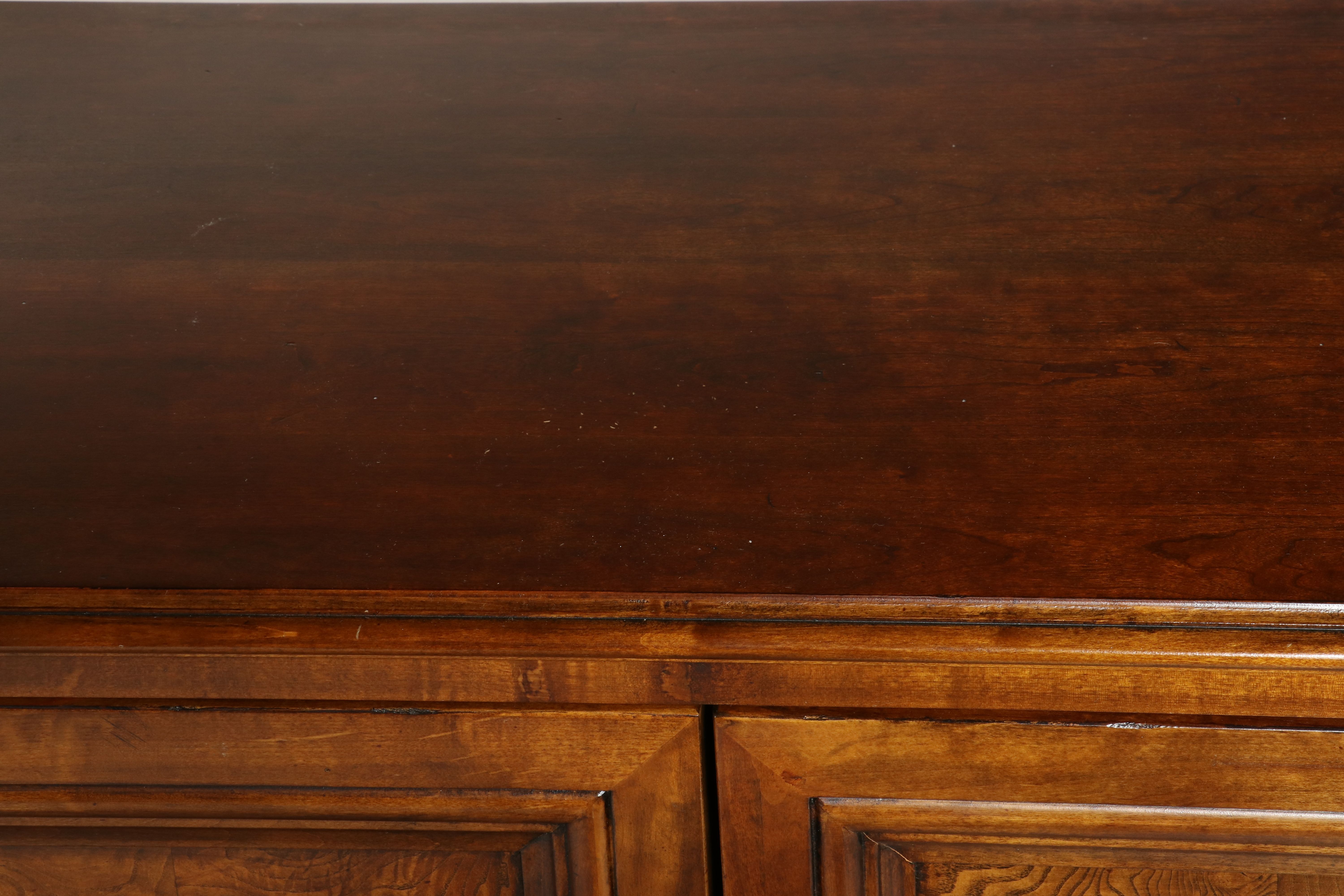 Ethan Allen Neoclassical Style Burl Wood Media Sideboard