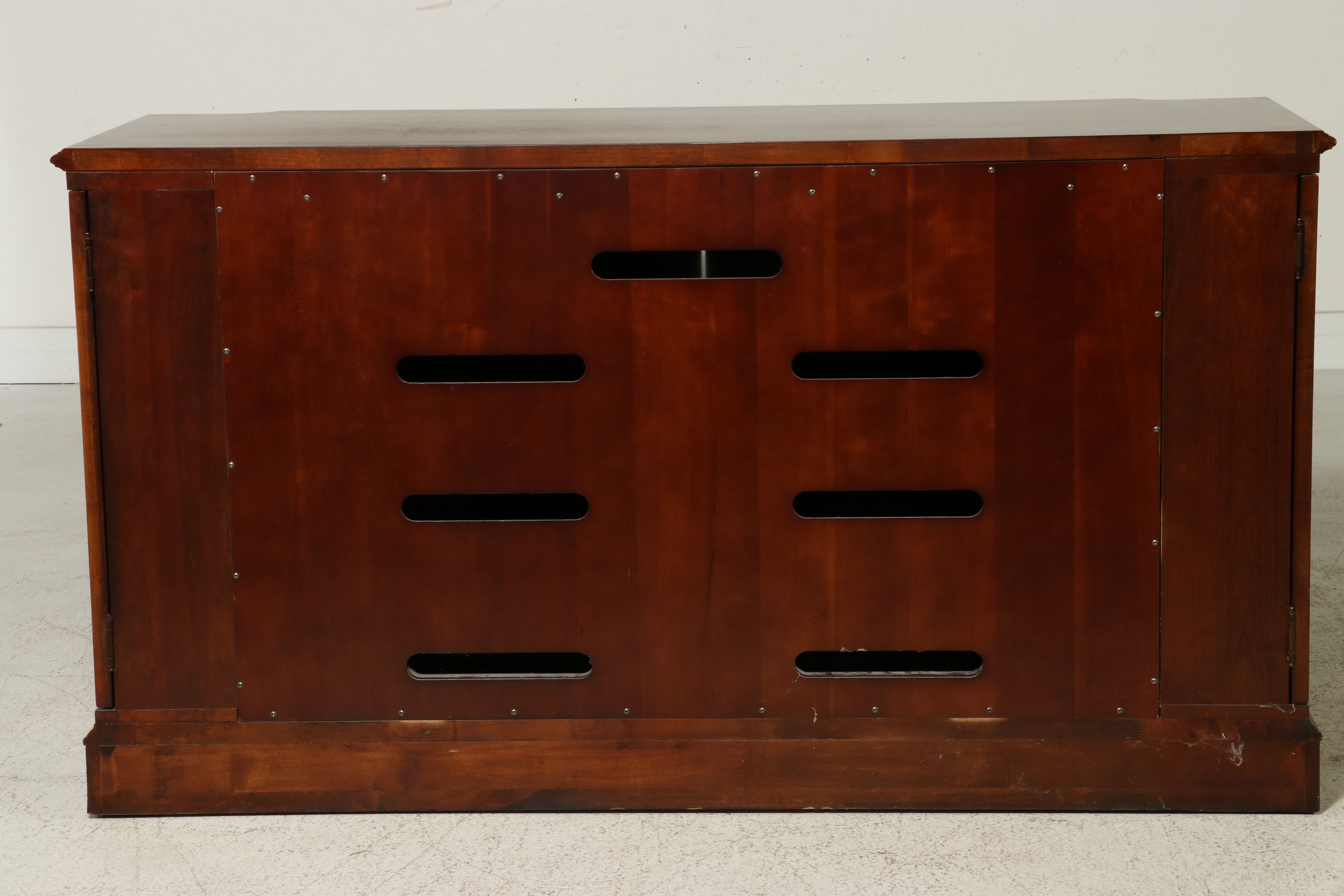 Ethan Allen Neoclassical Style Burl Wood Media Sideboard