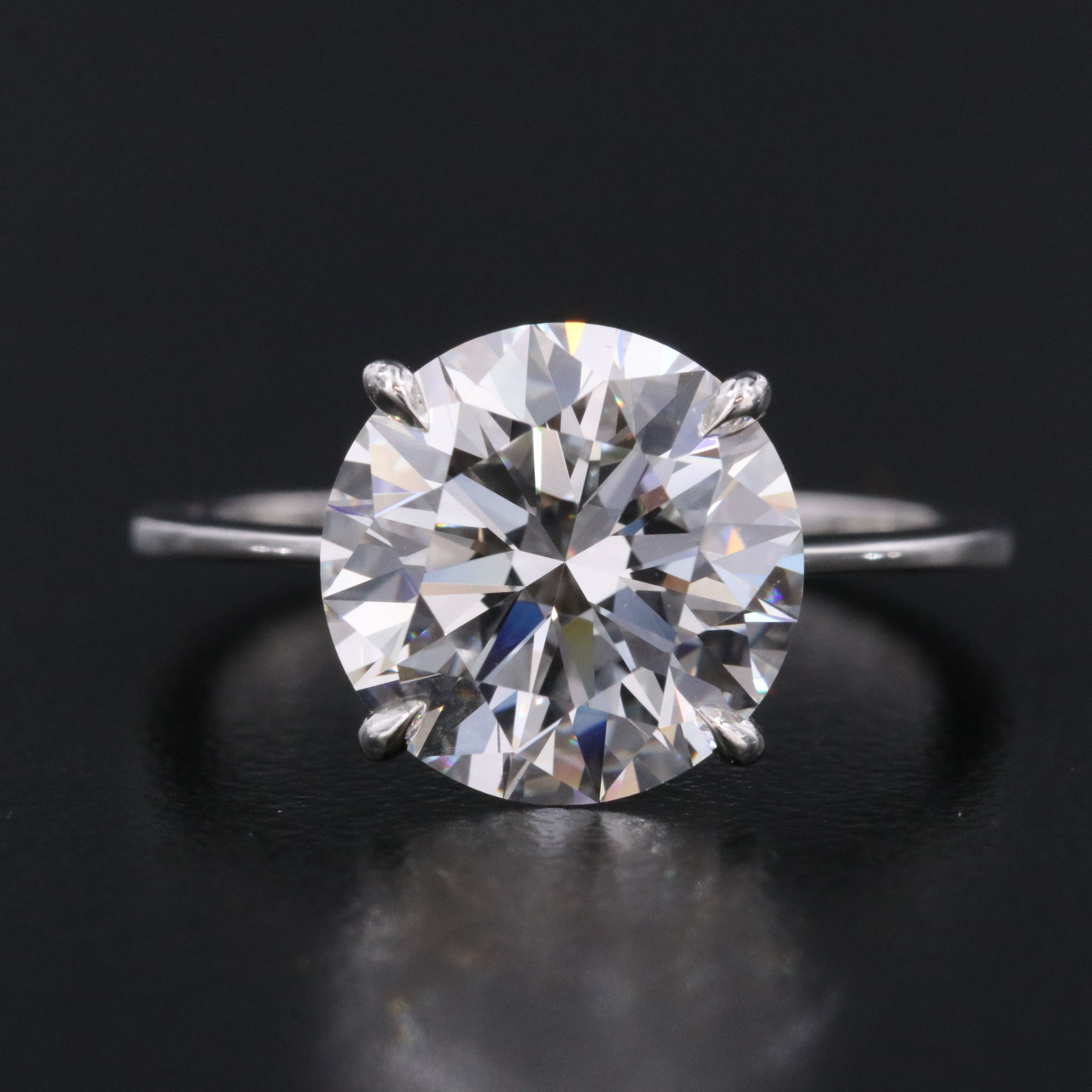 Platinum 4.04 CT Lab Grown Diamond Ring with IGI Report