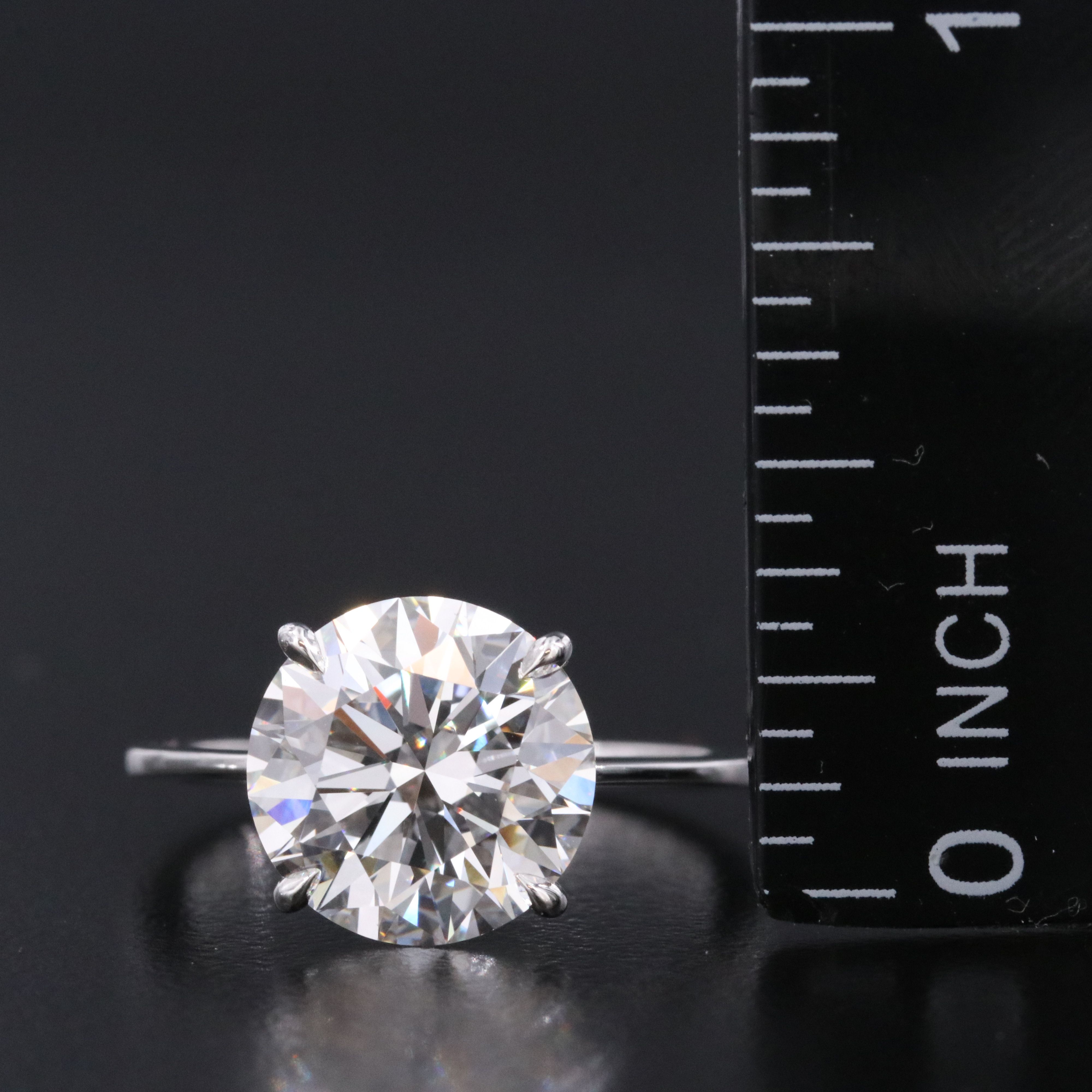 Platinum 4.04 CT Lab Grown Diamond Ring with IGI Report