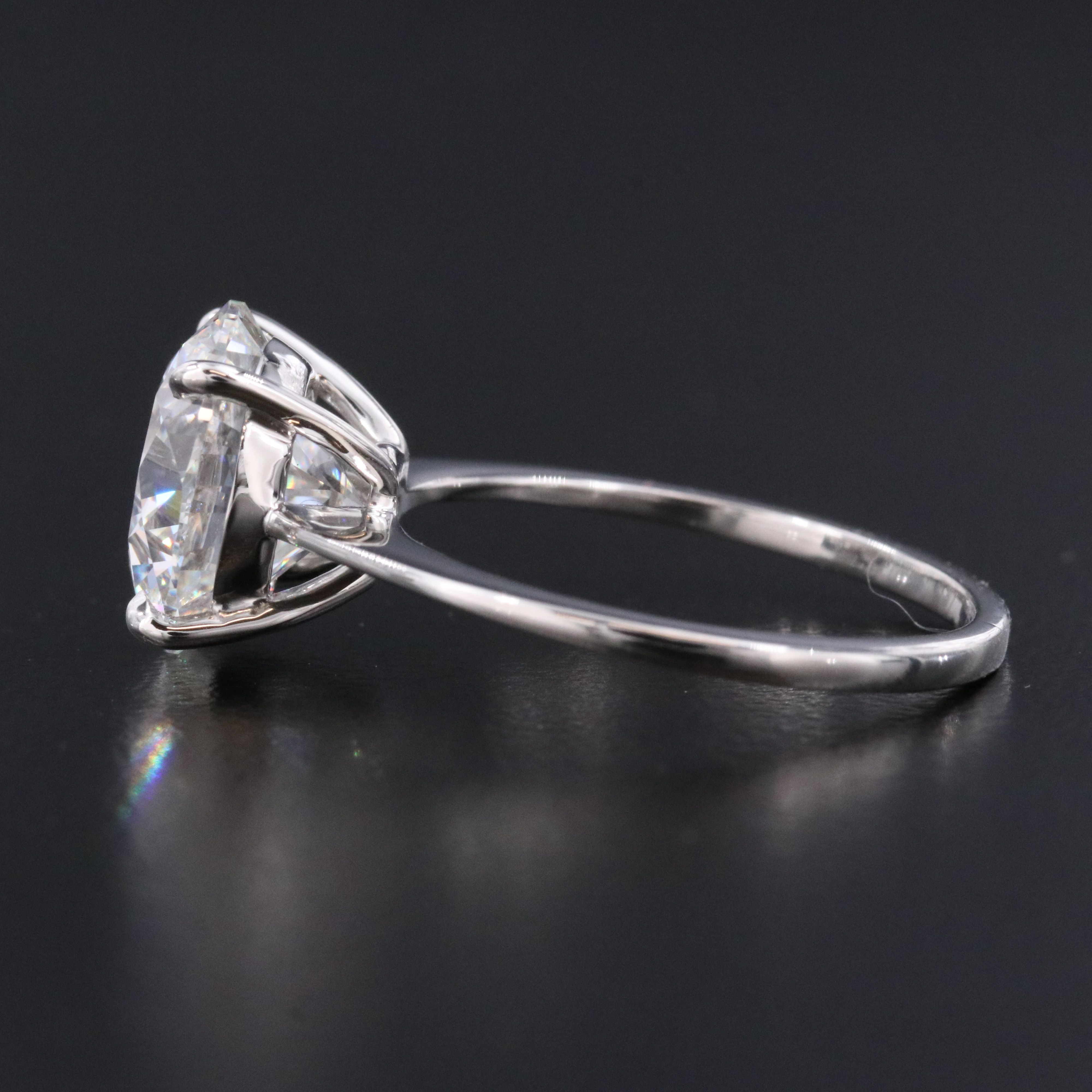 Platinum 4.04 CT Lab Grown Diamond Ring with IGI Report