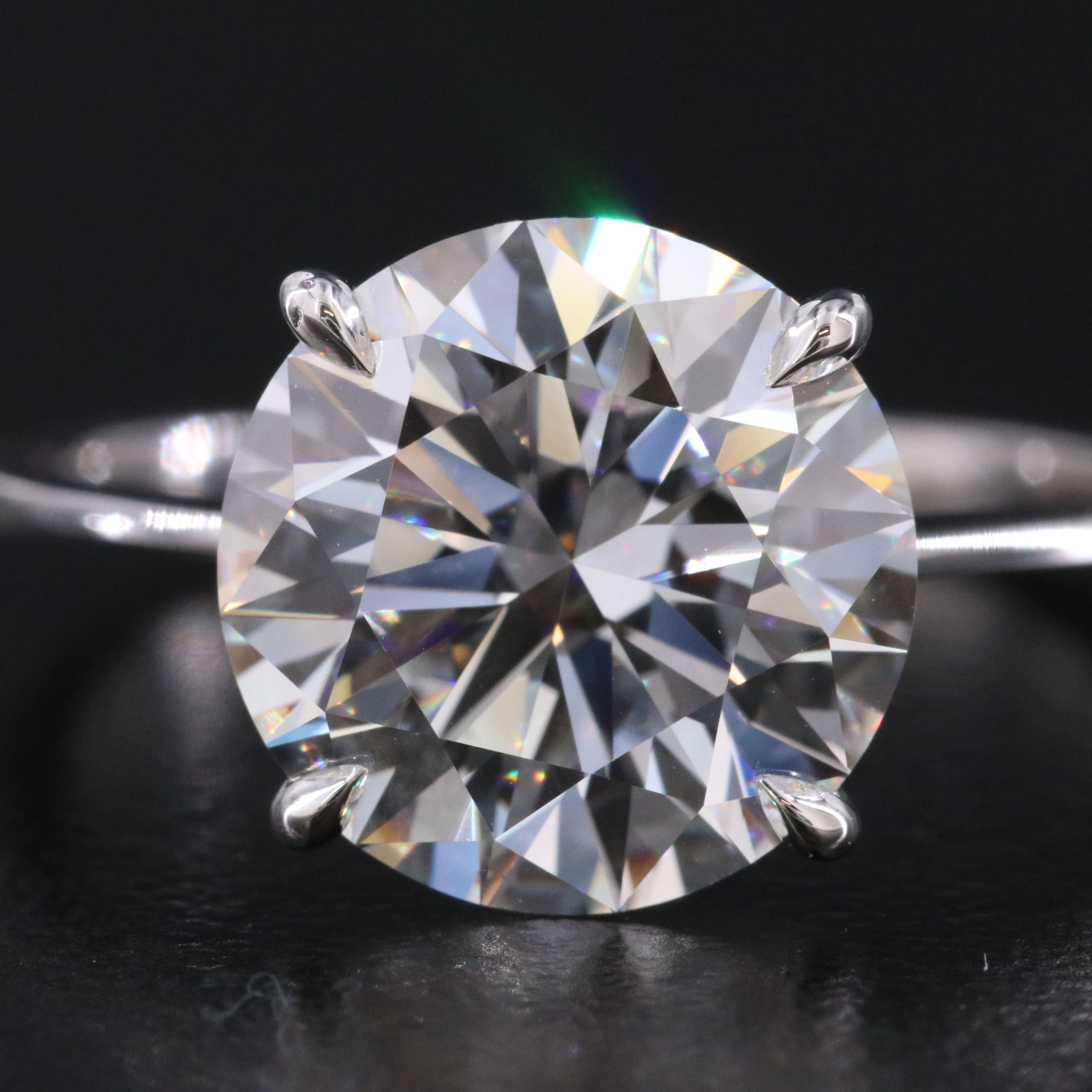 Platinum 4.04 CT Lab Grown Diamond Ring with IGI Report