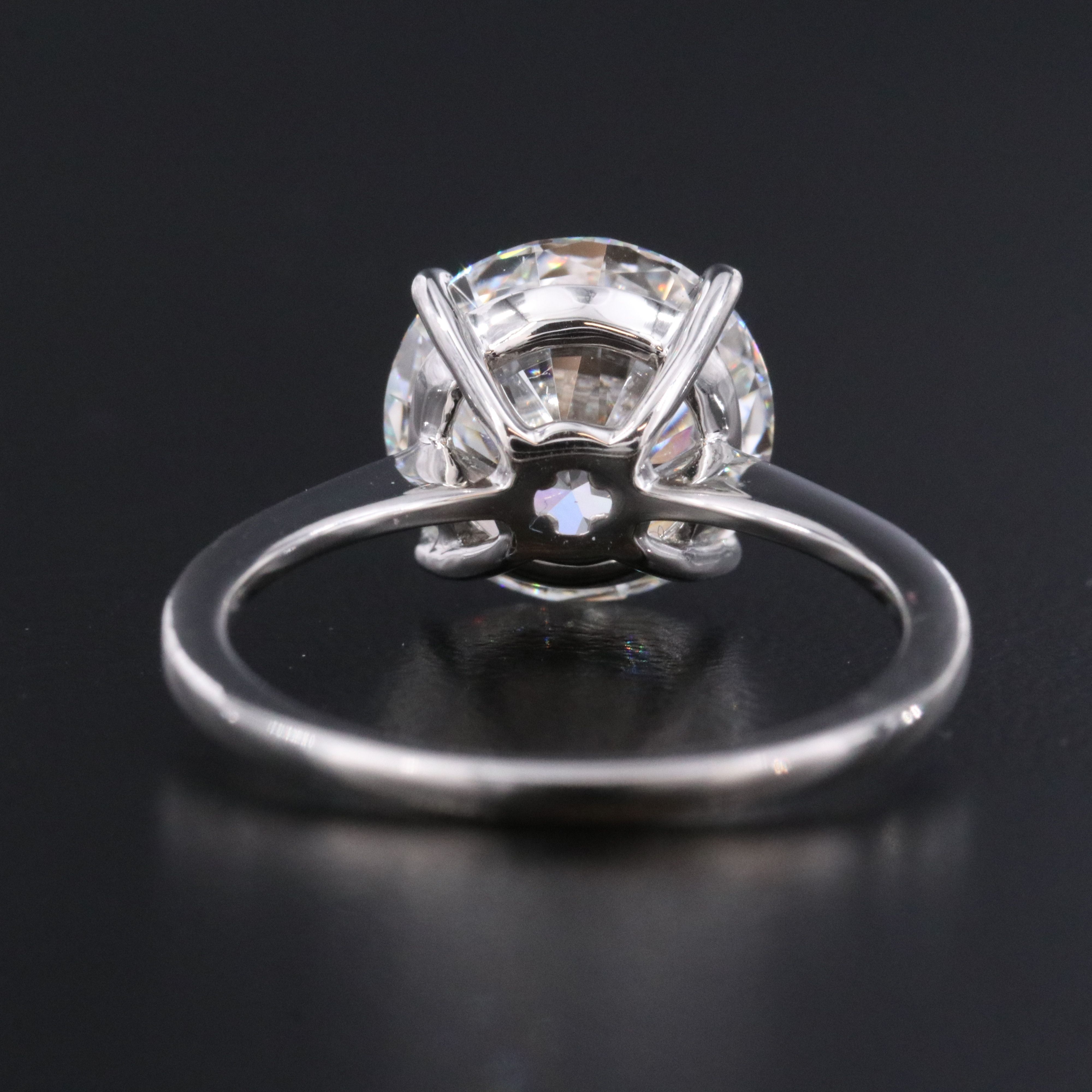 Platinum 4.04 CT Lab Grown Diamond Ring with IGI Report