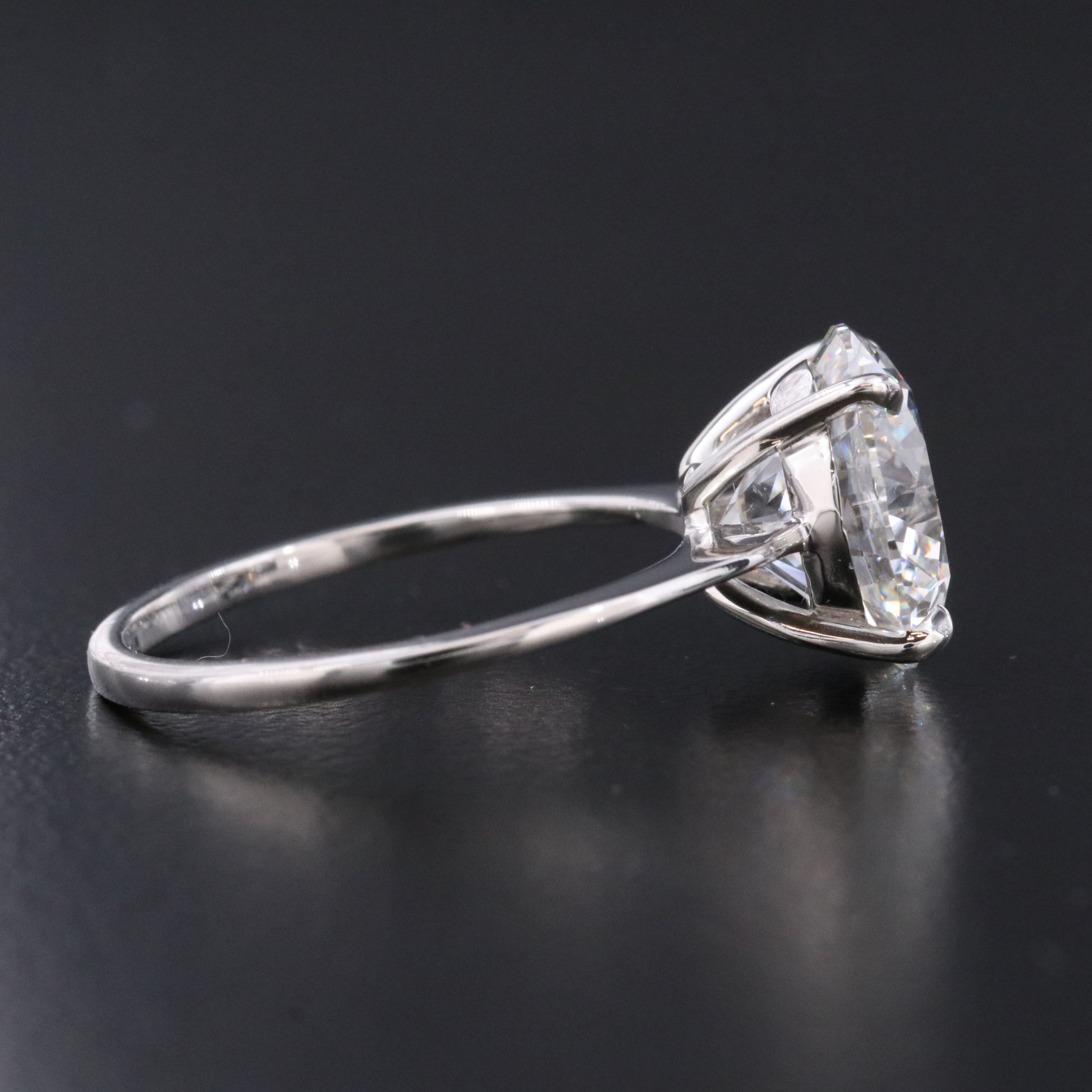 Platinum 4.04 CT Lab Grown Diamond Ring with IGI Report