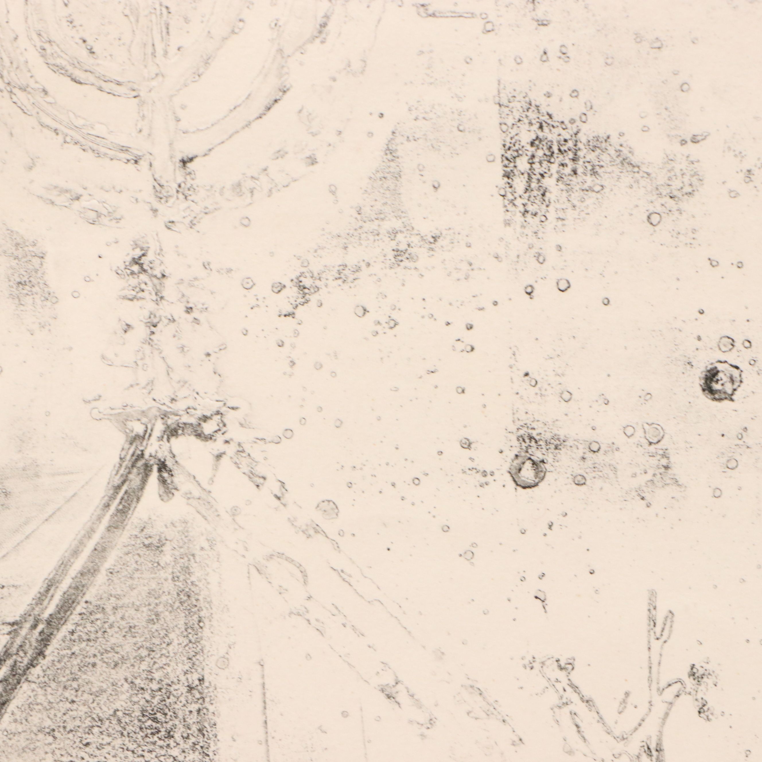 Stylized Collotype "Construction," 1973