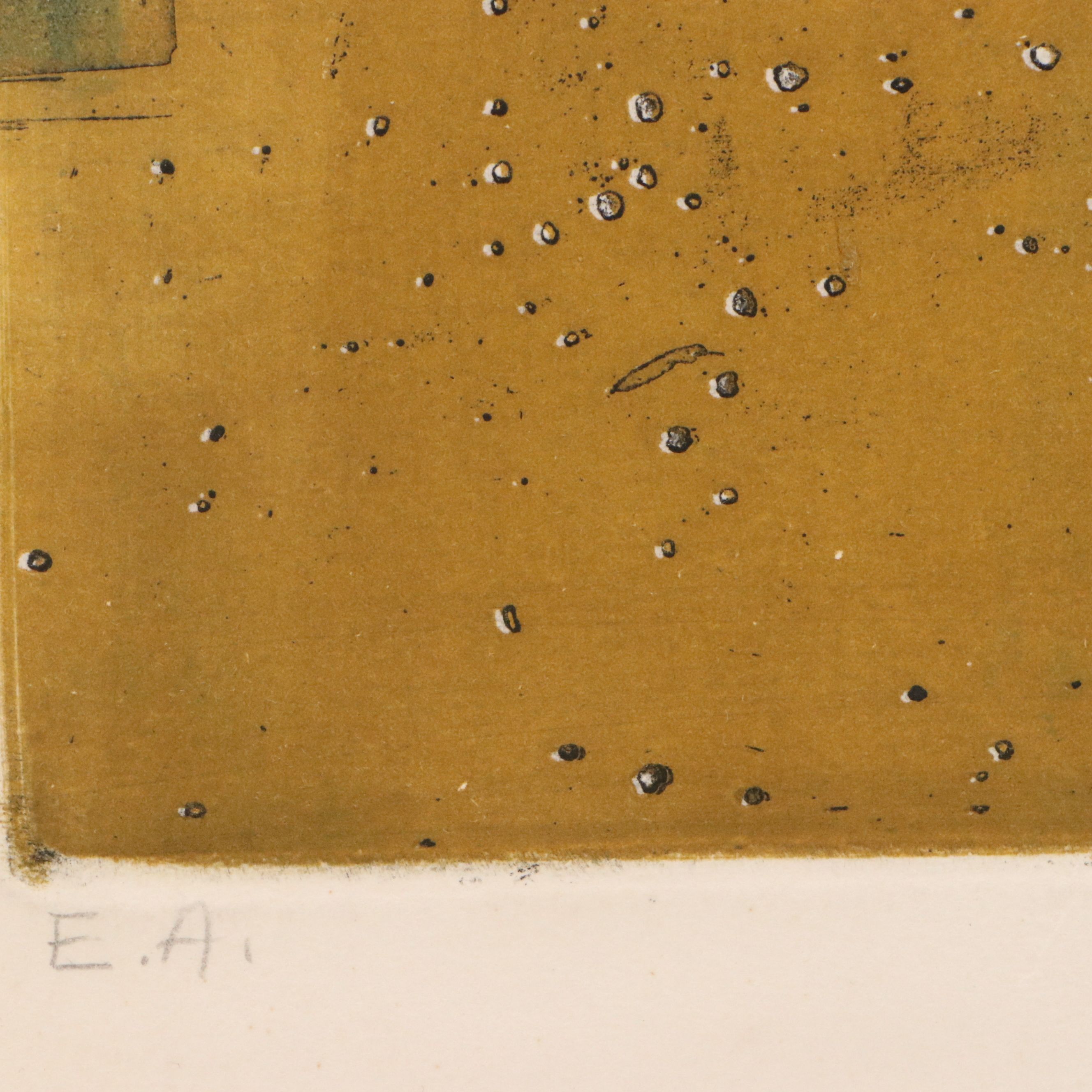 Stylized Collotype "Construction," 1973