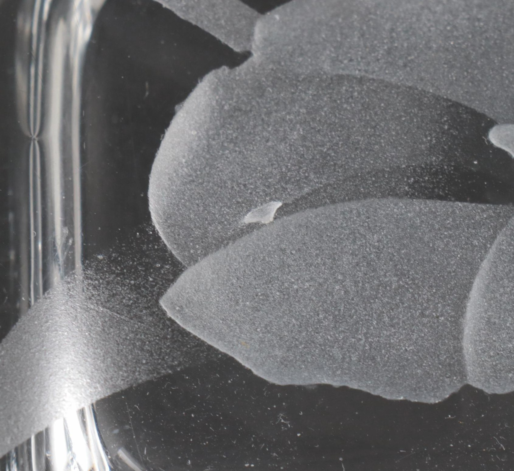 Floral Etched Glass Ashtray and Ladies' Footed Cigarette Box