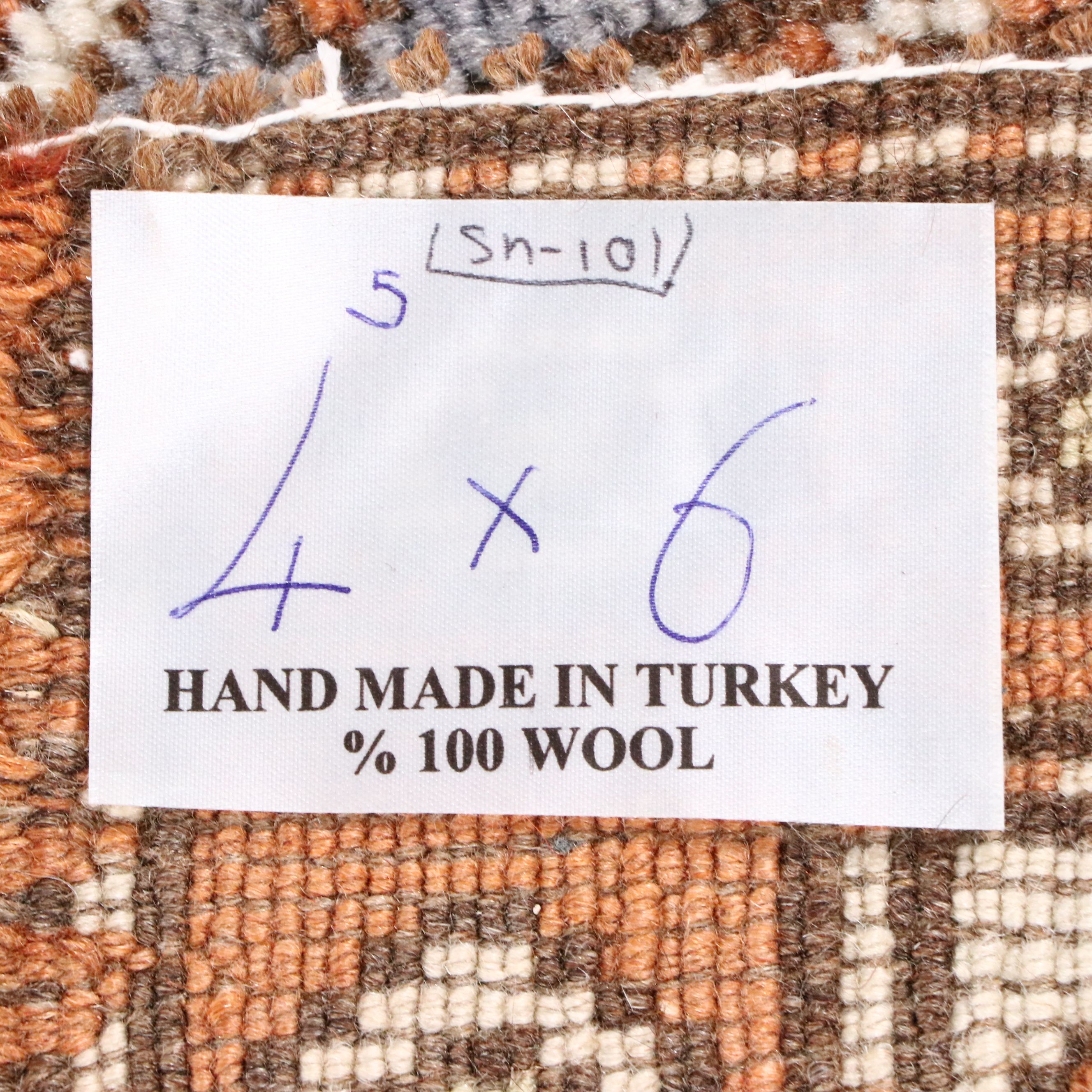 4'6 x 6' Hand-Knotted Turkish Oushak Area Rug