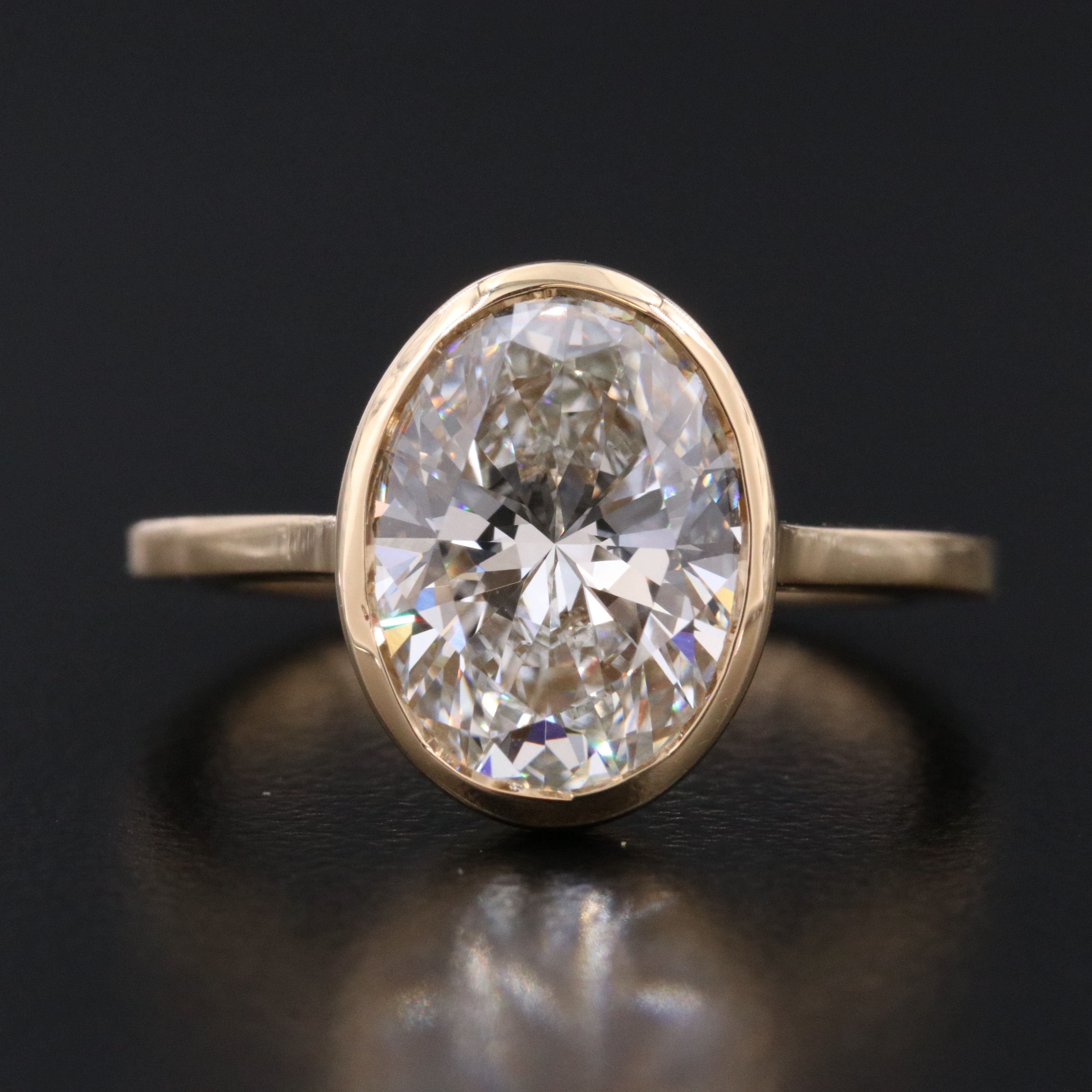 18K 3.07 CT Lab Grown Diamond Solitaire Ring with IGI Report