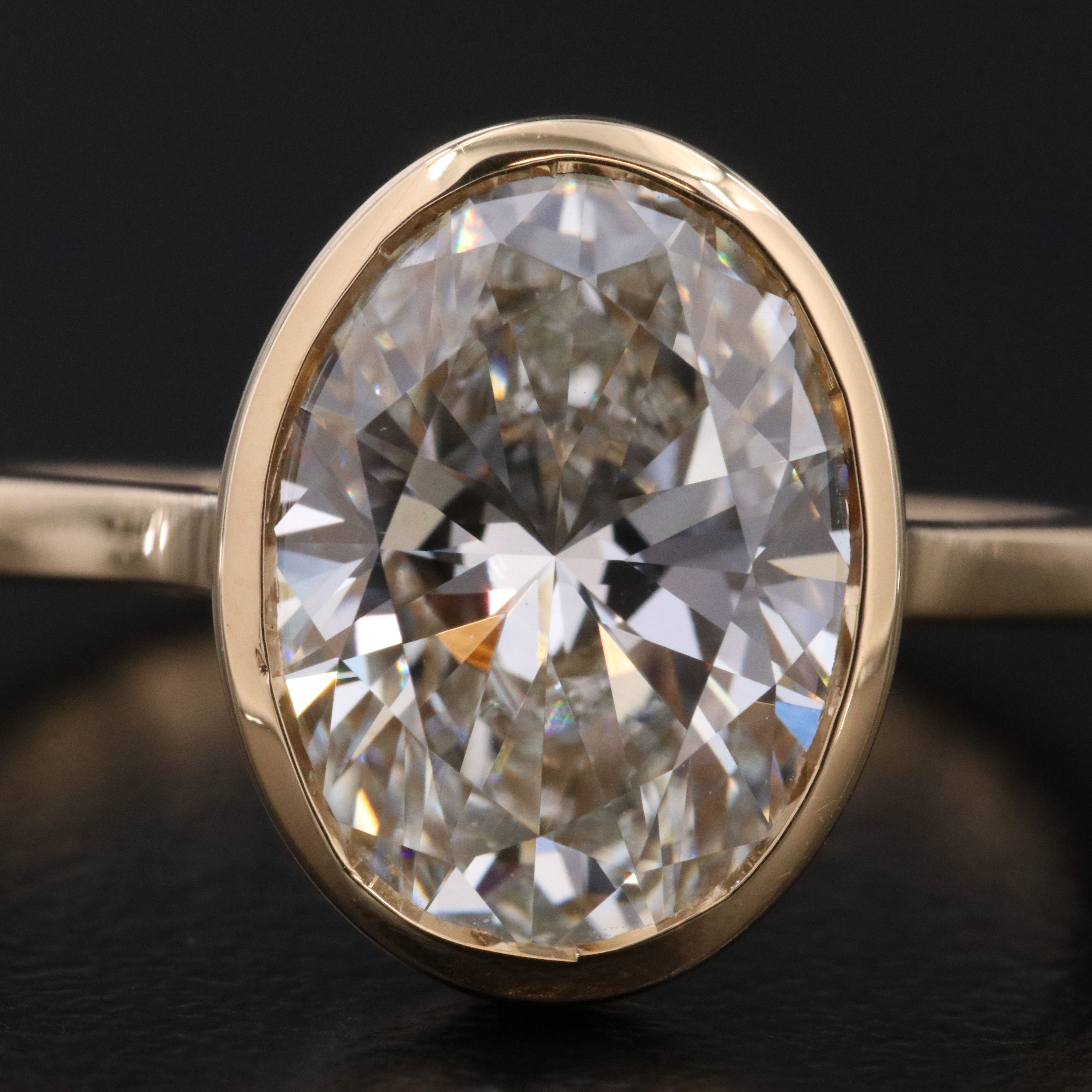 18K 3.07 CT Lab Grown Diamond Solitaire Ring with IGI Report