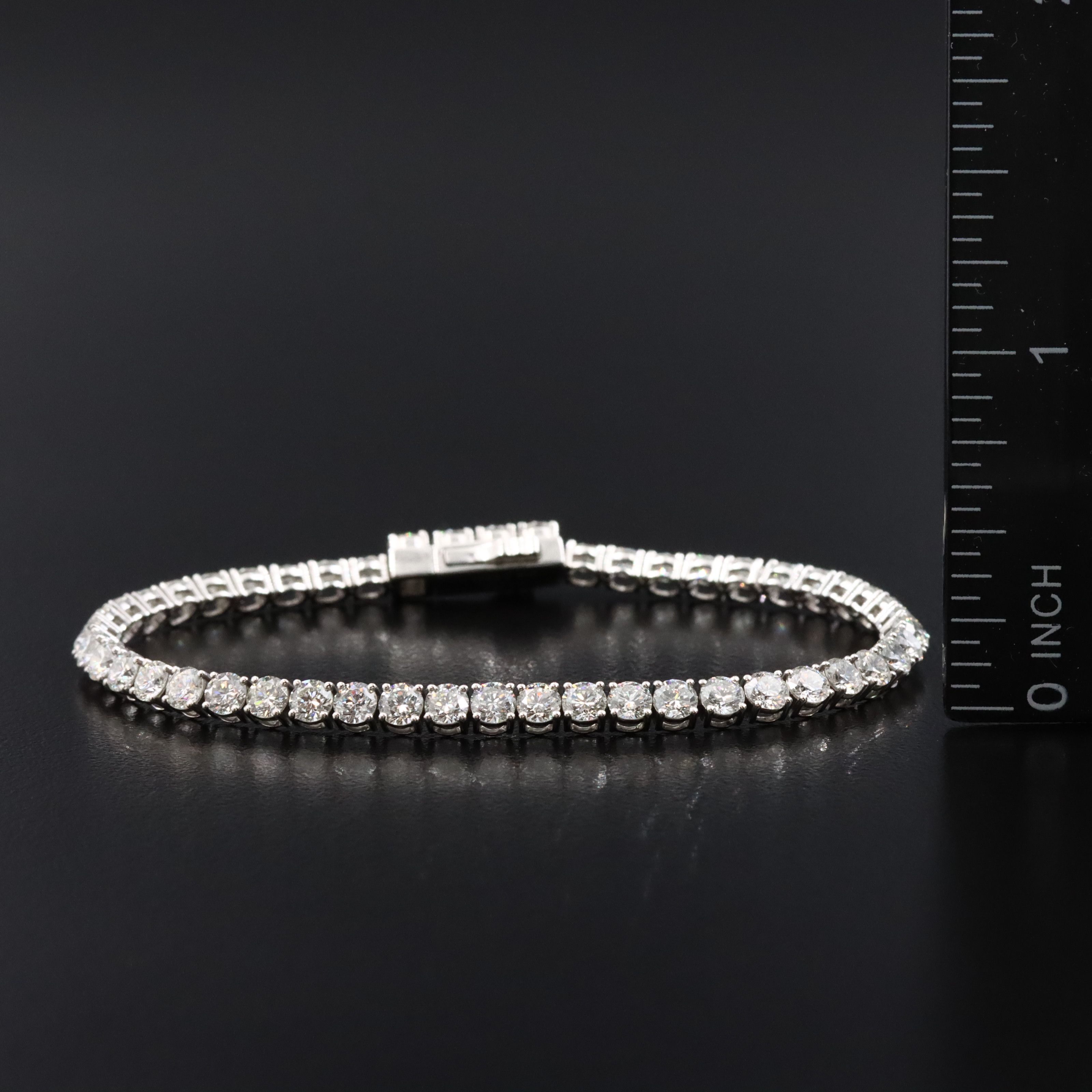Platinum 5.90 CTW Diamond Line Bracelet