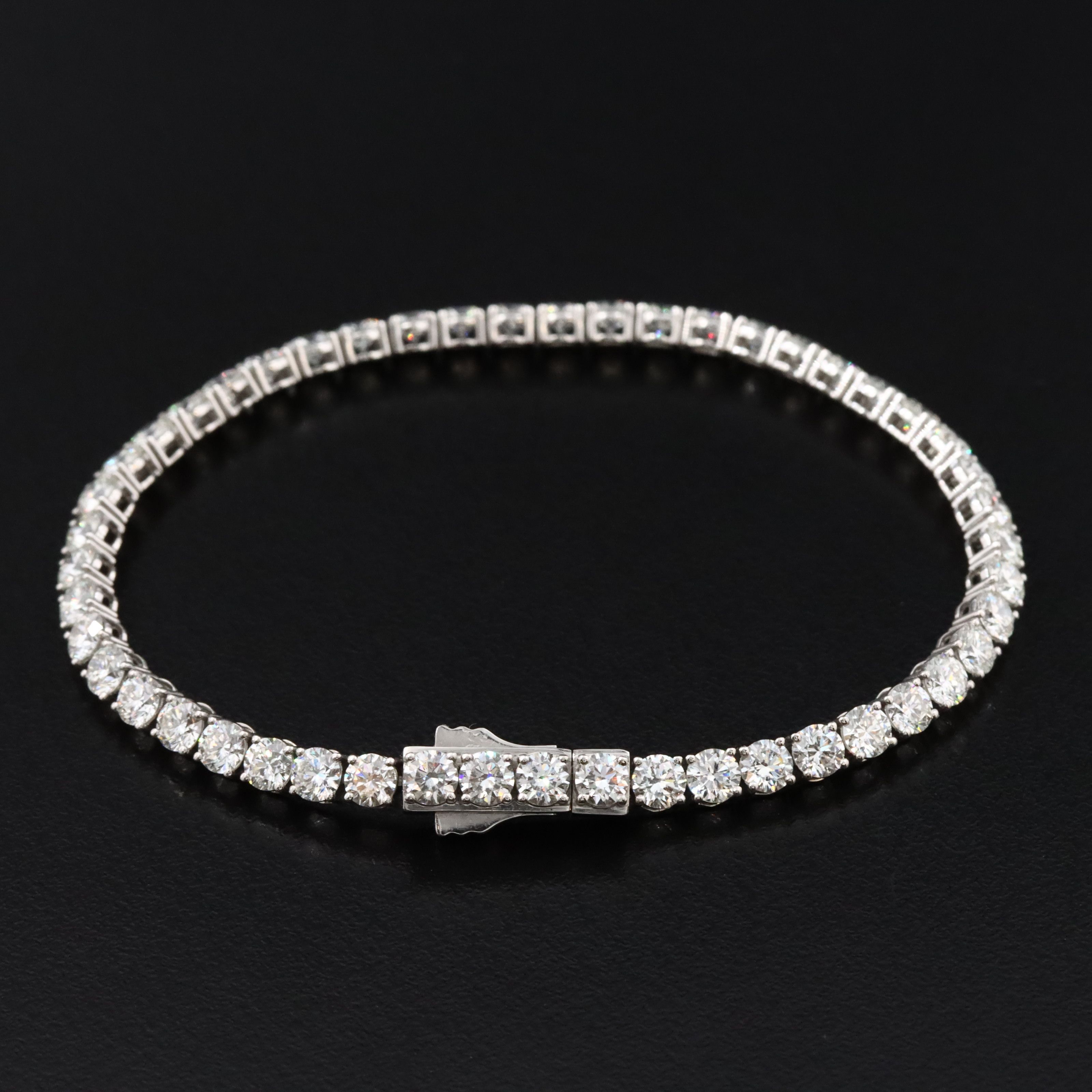 Platinum 5.90 CTW Diamond Line Bracelet