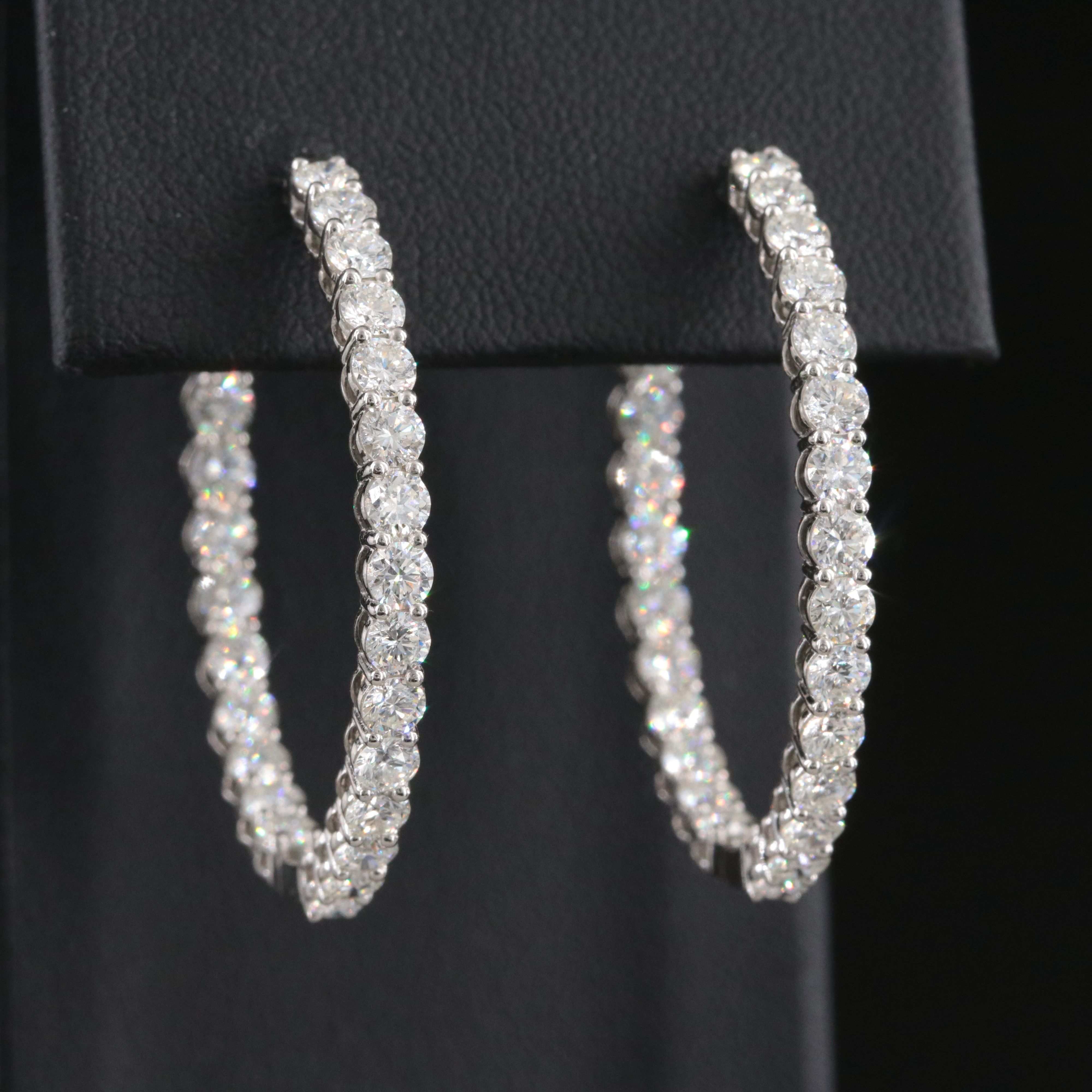 Platinum 4.33 CTW Diamond Inside-Out Hoop Earrings