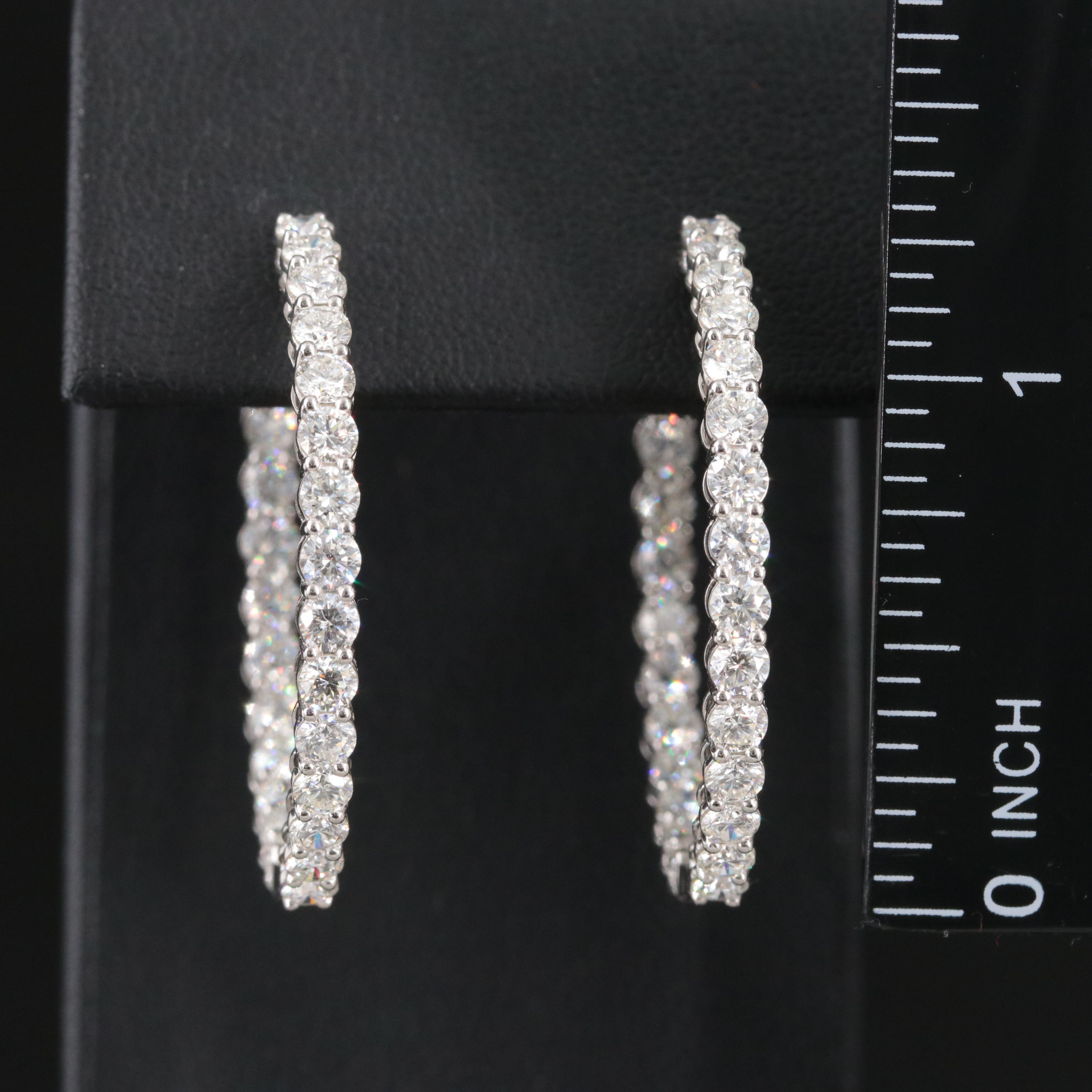 Platinum 4.33 CTW Diamond Inside-Out Hoop Earrings