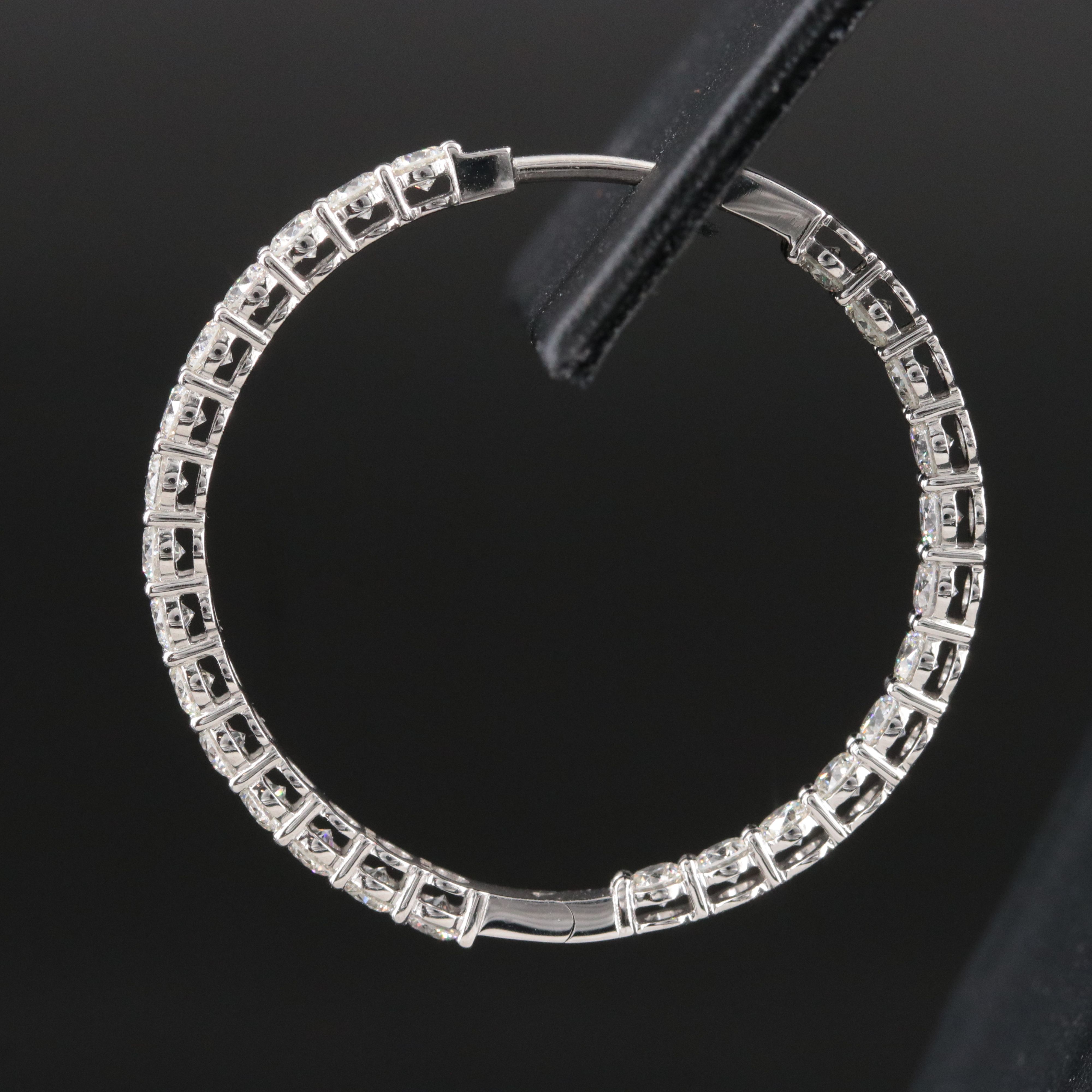 Platinum 4.33 CTW Diamond Inside-Out Hoop Earrings