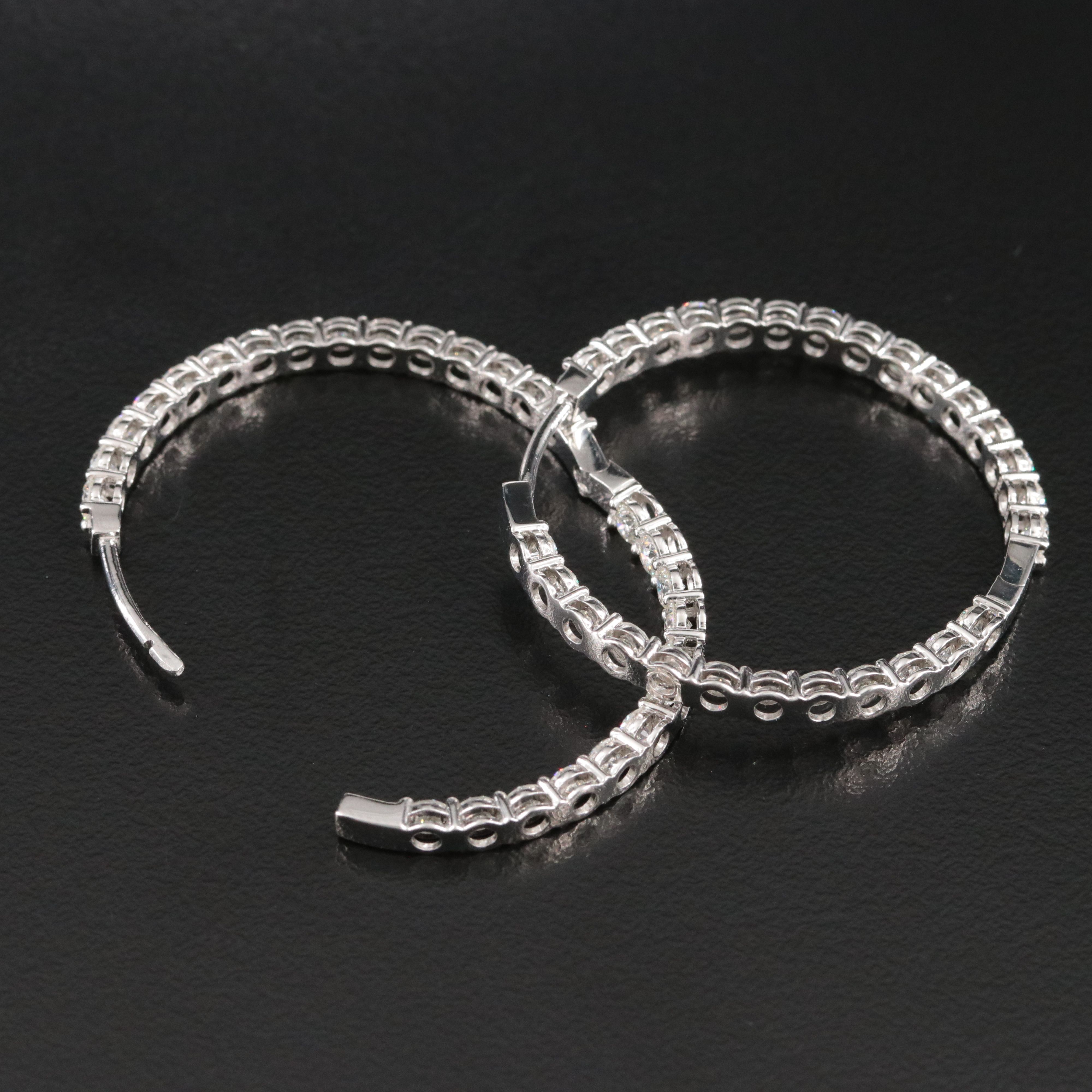 Platinum 4.33 CTW Diamond Inside-Out Hoop Earrings