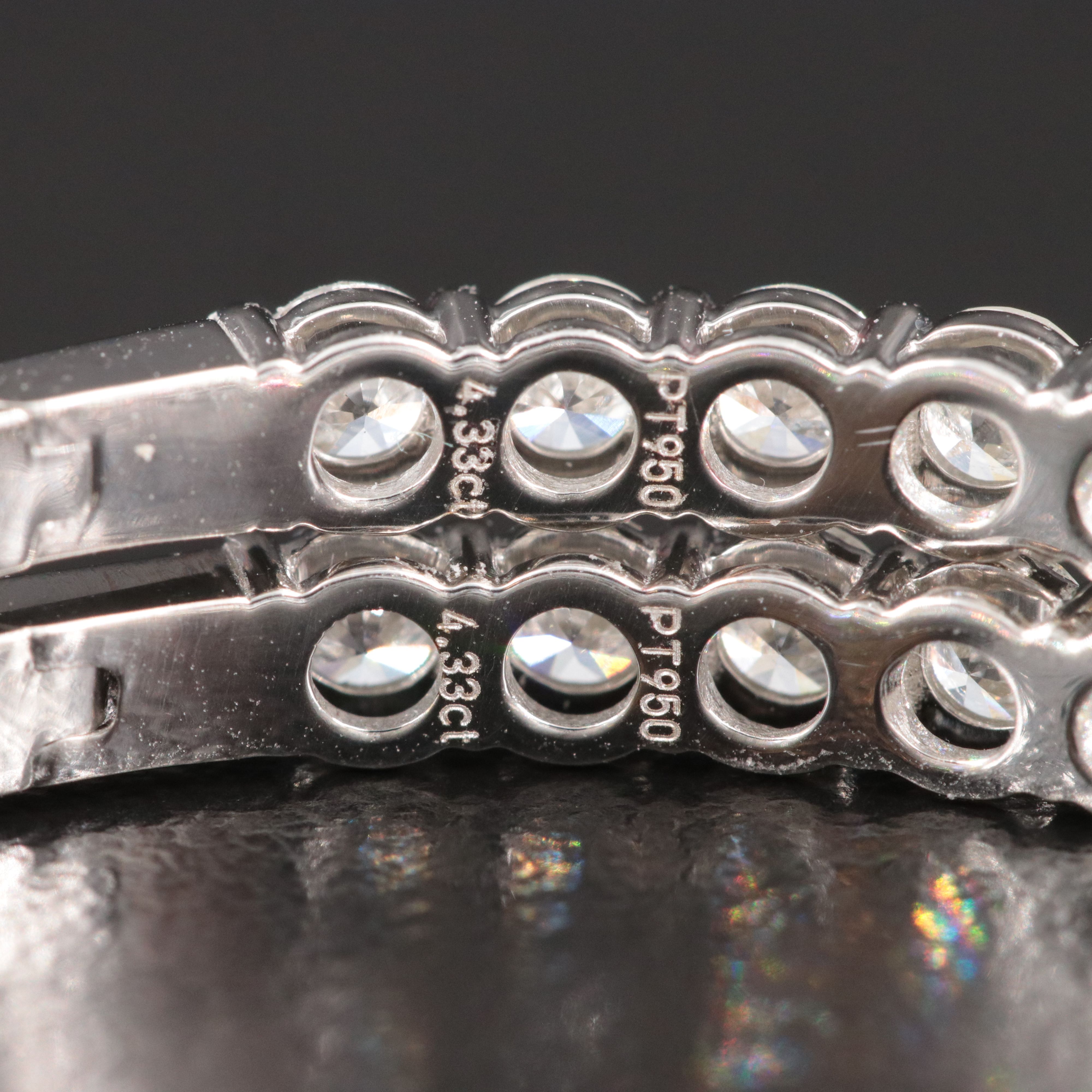 Platinum 4.33 CTW Diamond Inside-Out Hoop Earrings