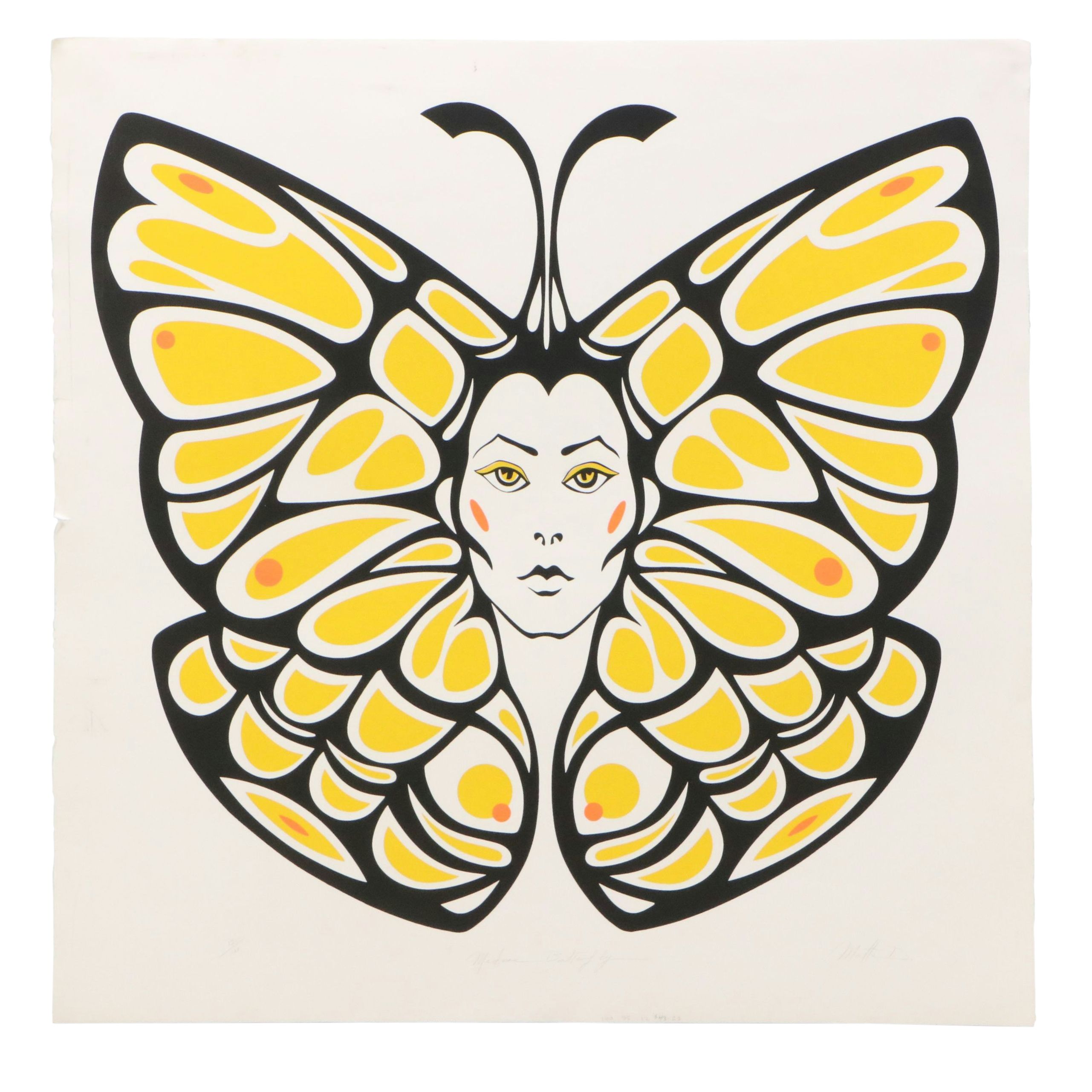 Matta D. Screenprint "Madame Butterfly," Late 20th Century