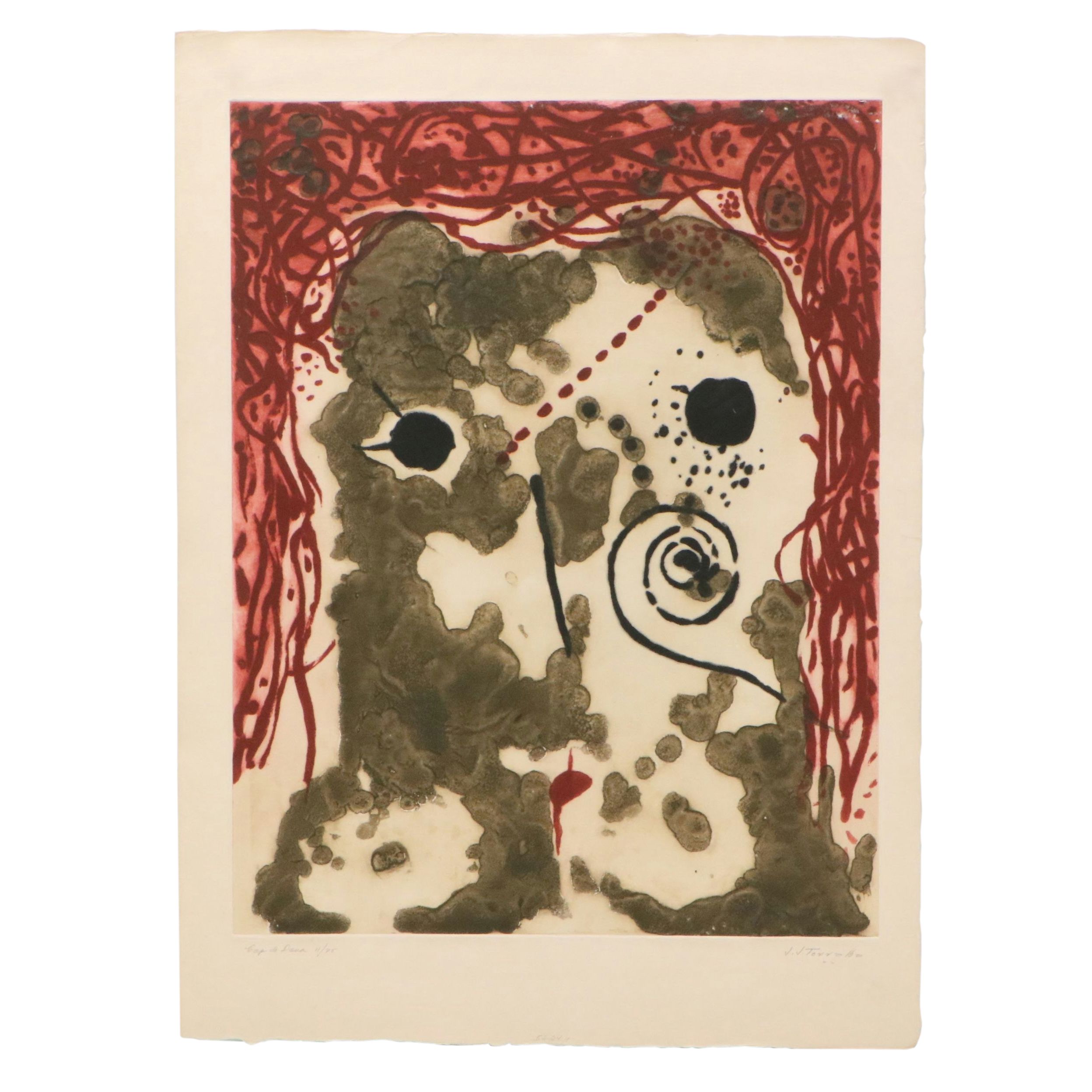 Juan José Torralba Relief Print "Cap de Dana," 1972