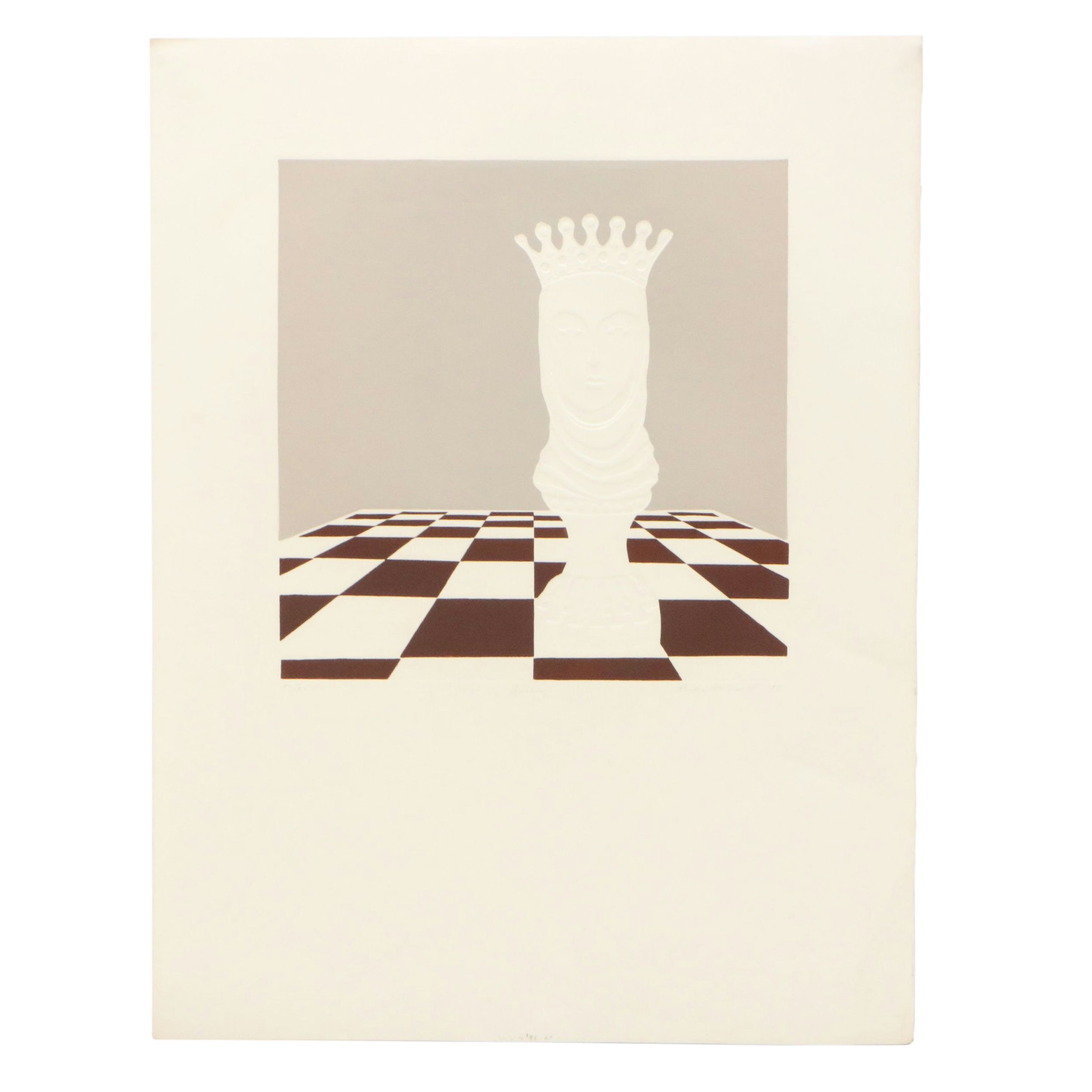 Ricki McNeill Relief Print "Queen," 1974