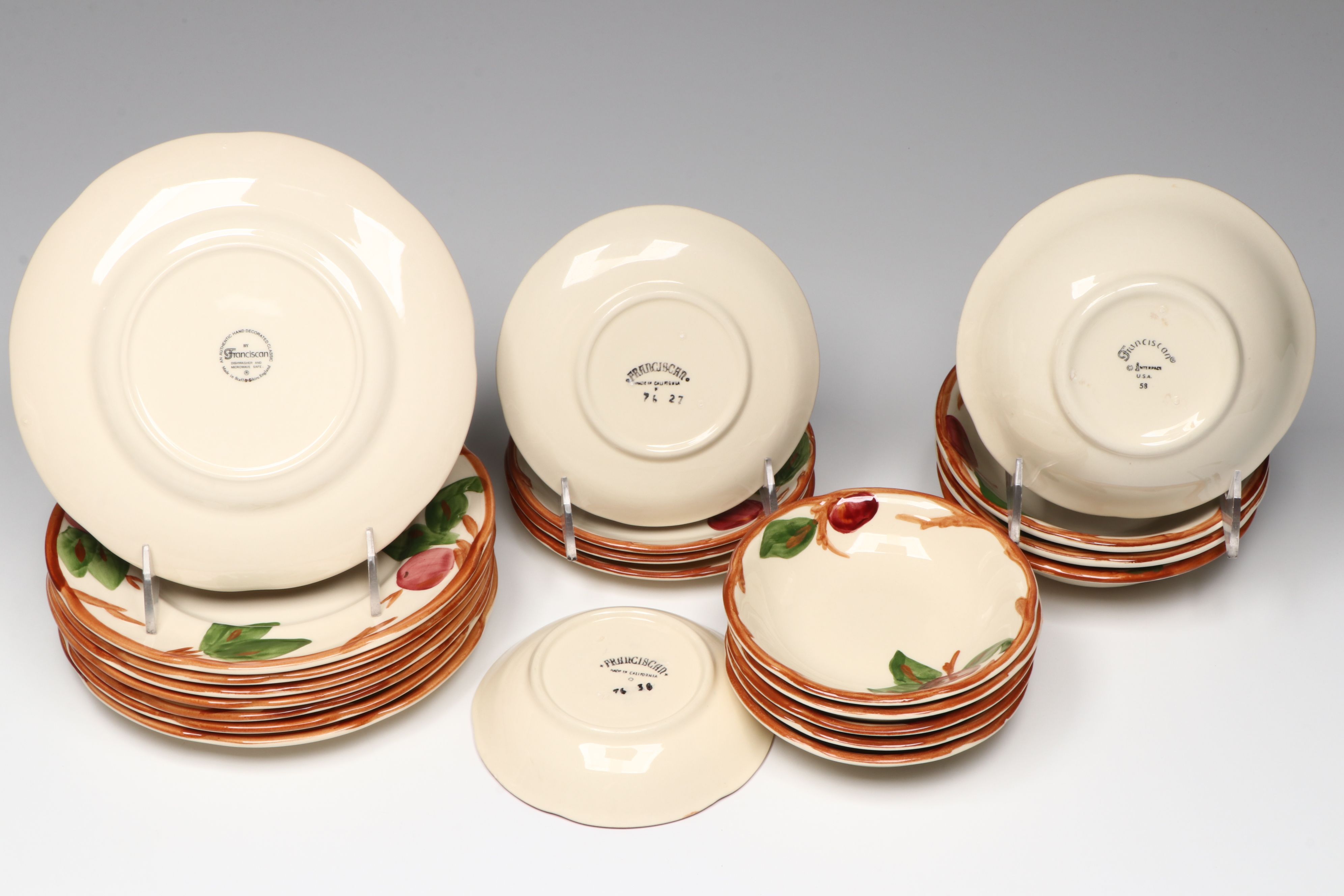 Franciscan "Apple" Ceramic Dinnerware, Cookie Jar and Shakers