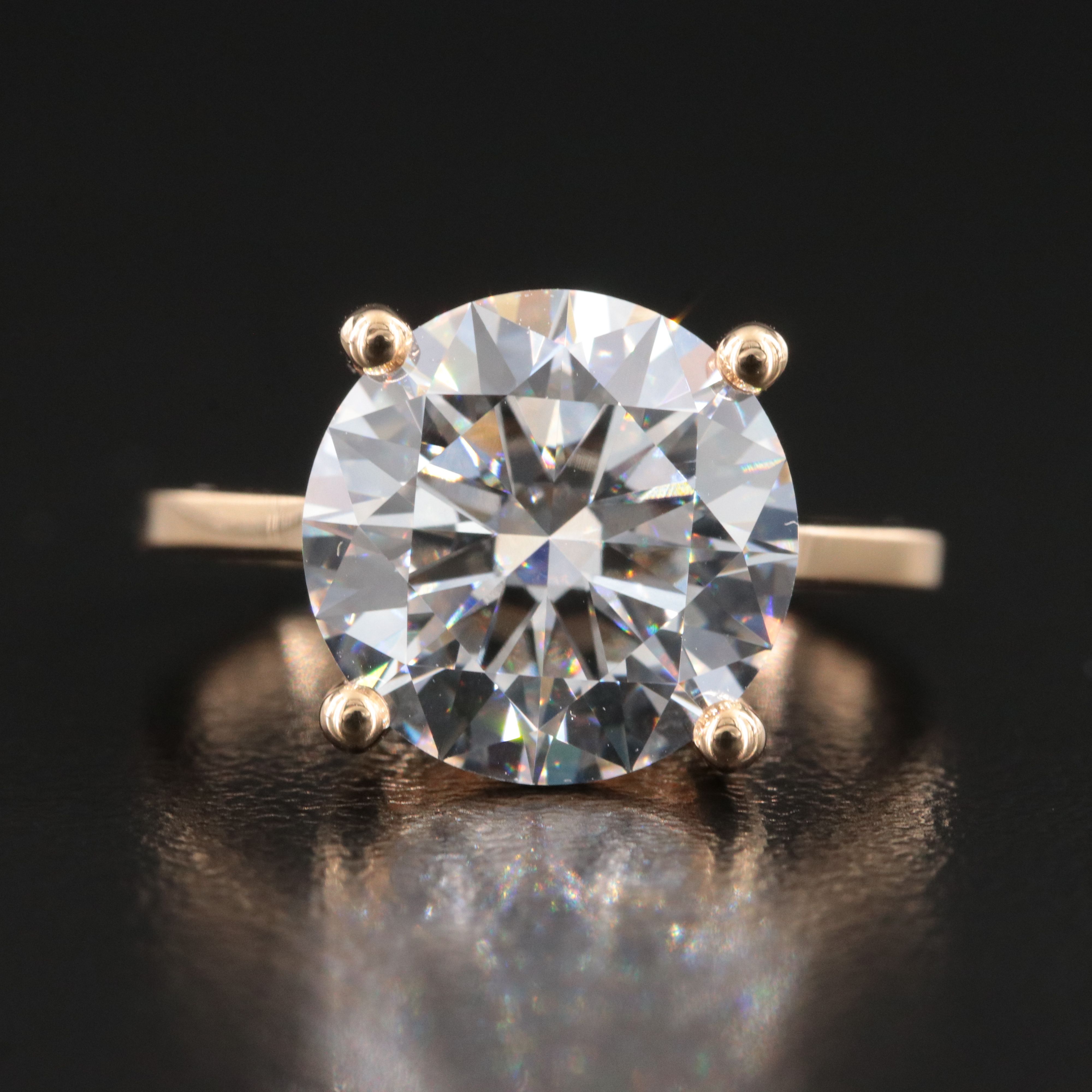 18K 4.83 CT Lab Grown Diamond Solitaire Ring with IGI Report