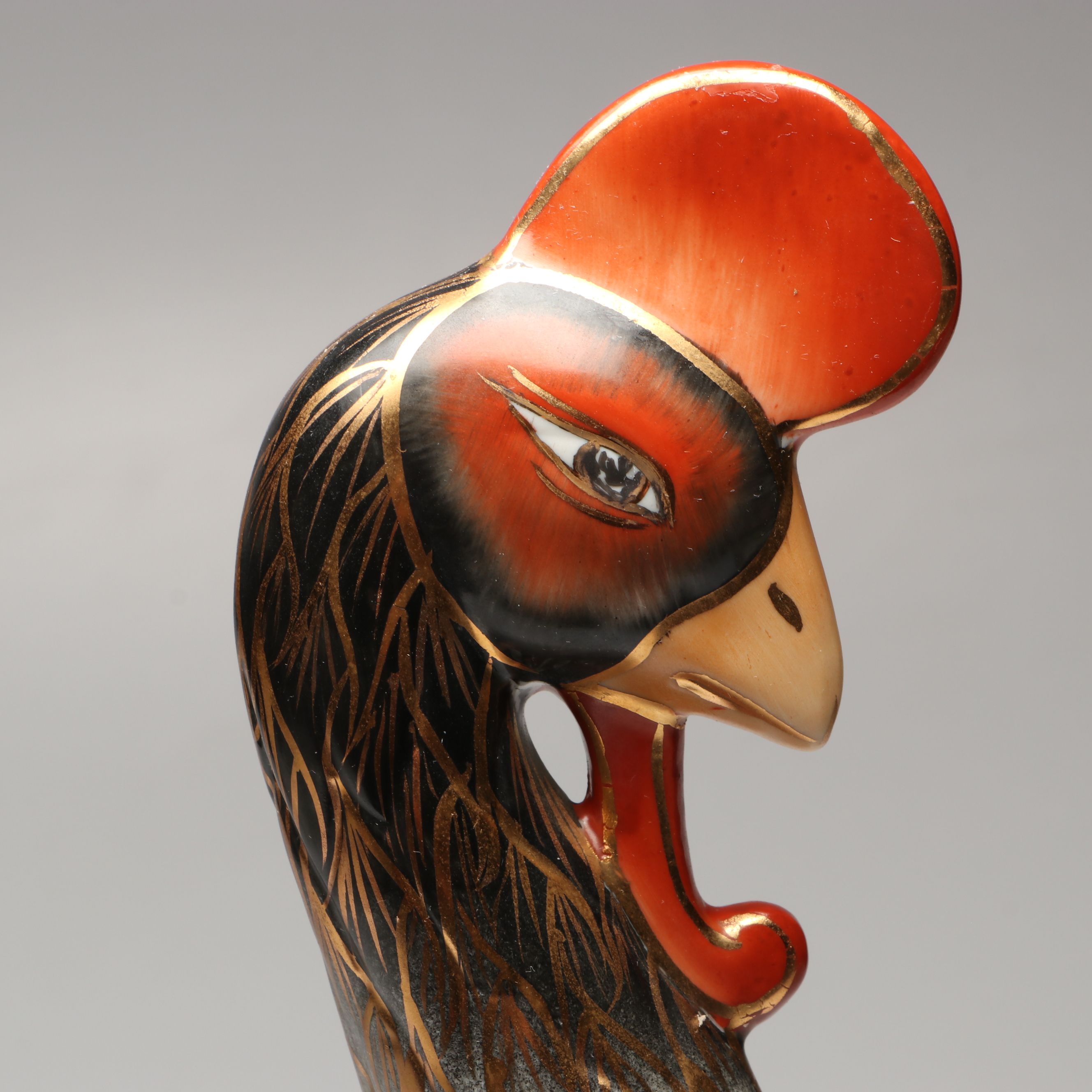 Japanese Kutani Porcelain Green Pheasant Figurine, 20th Century