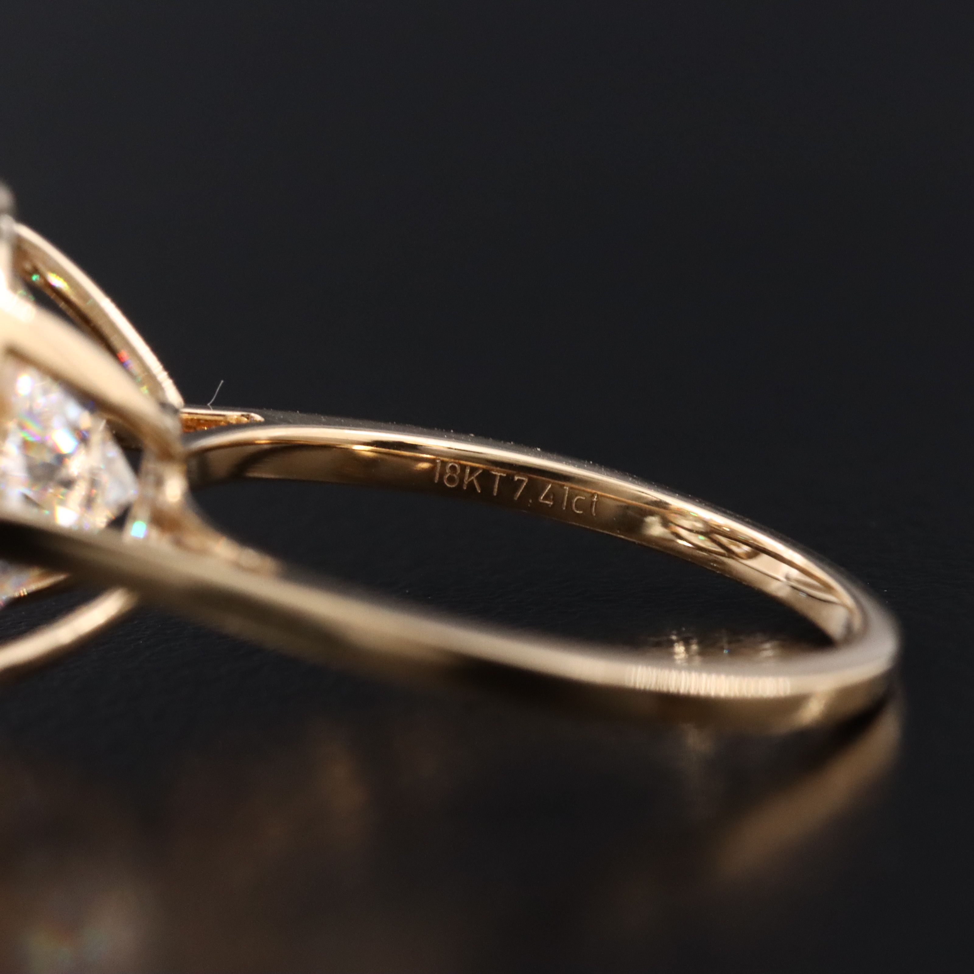 18K 7.41 CT Lab Grown Diamond Solitaire Ring with IGI Report