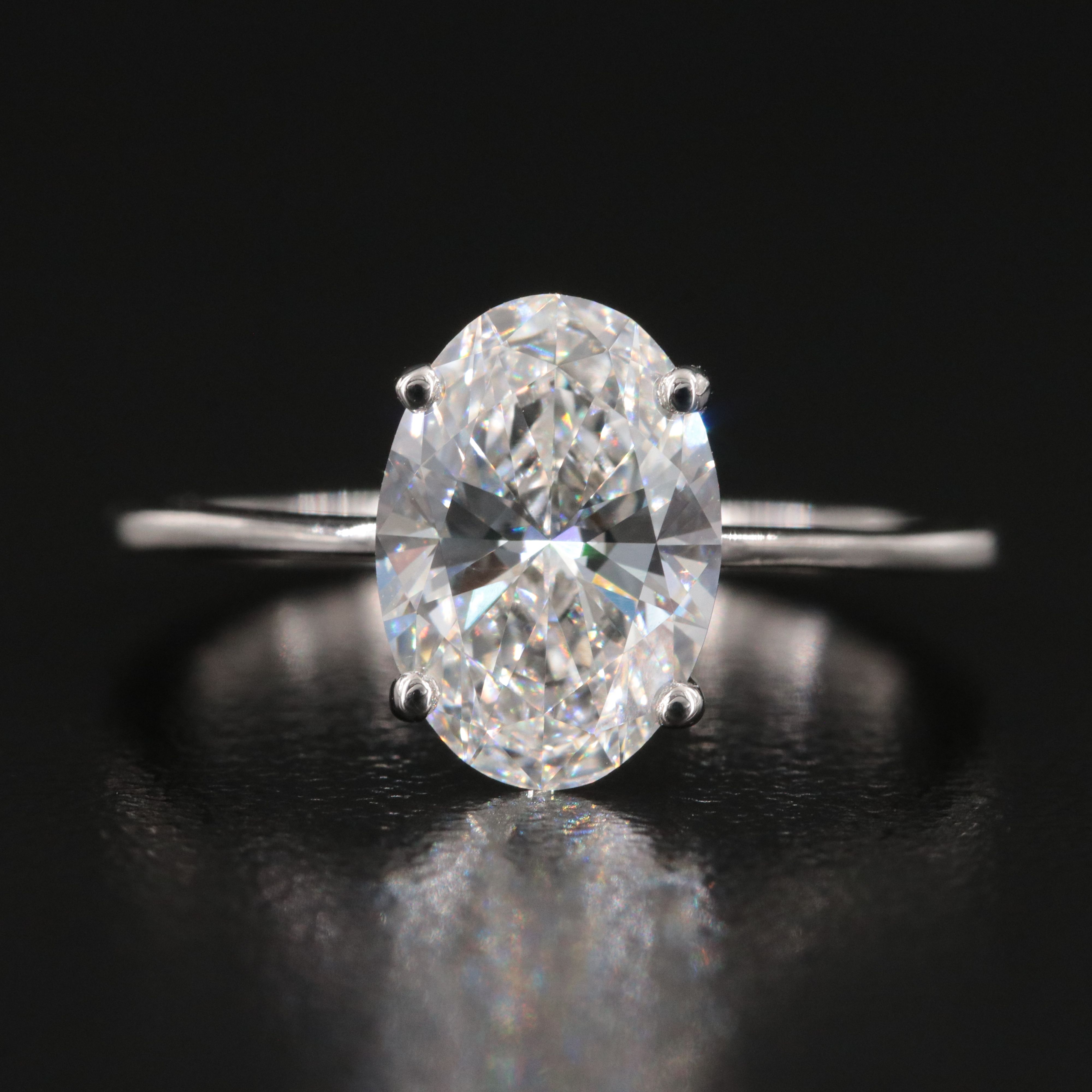 Platinum 1.99 CT Lab Grown Diamond Solitaire Ring with IGI Report