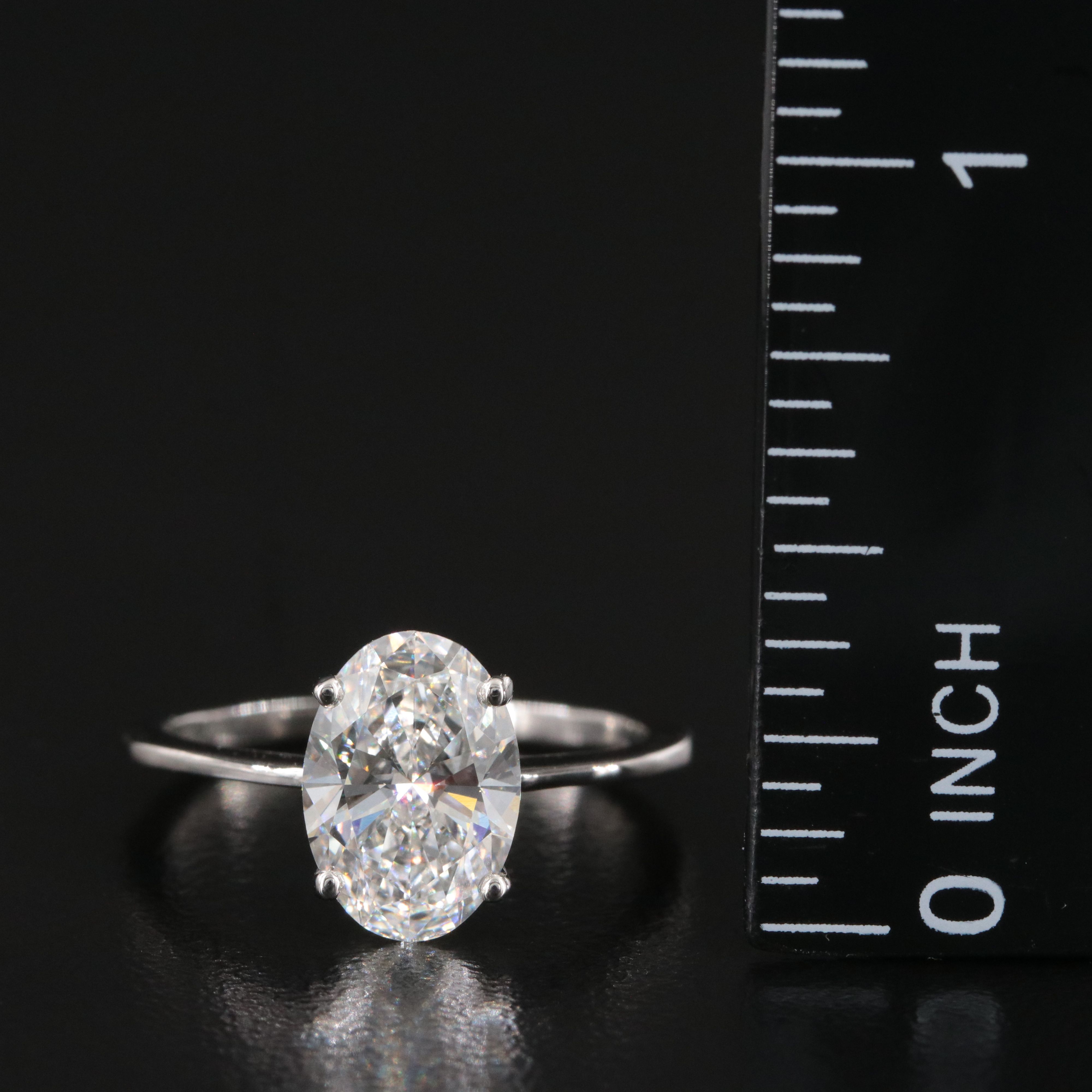 Platinum 1.99 CT Lab Grown Diamond Solitaire Ring with IGI Report