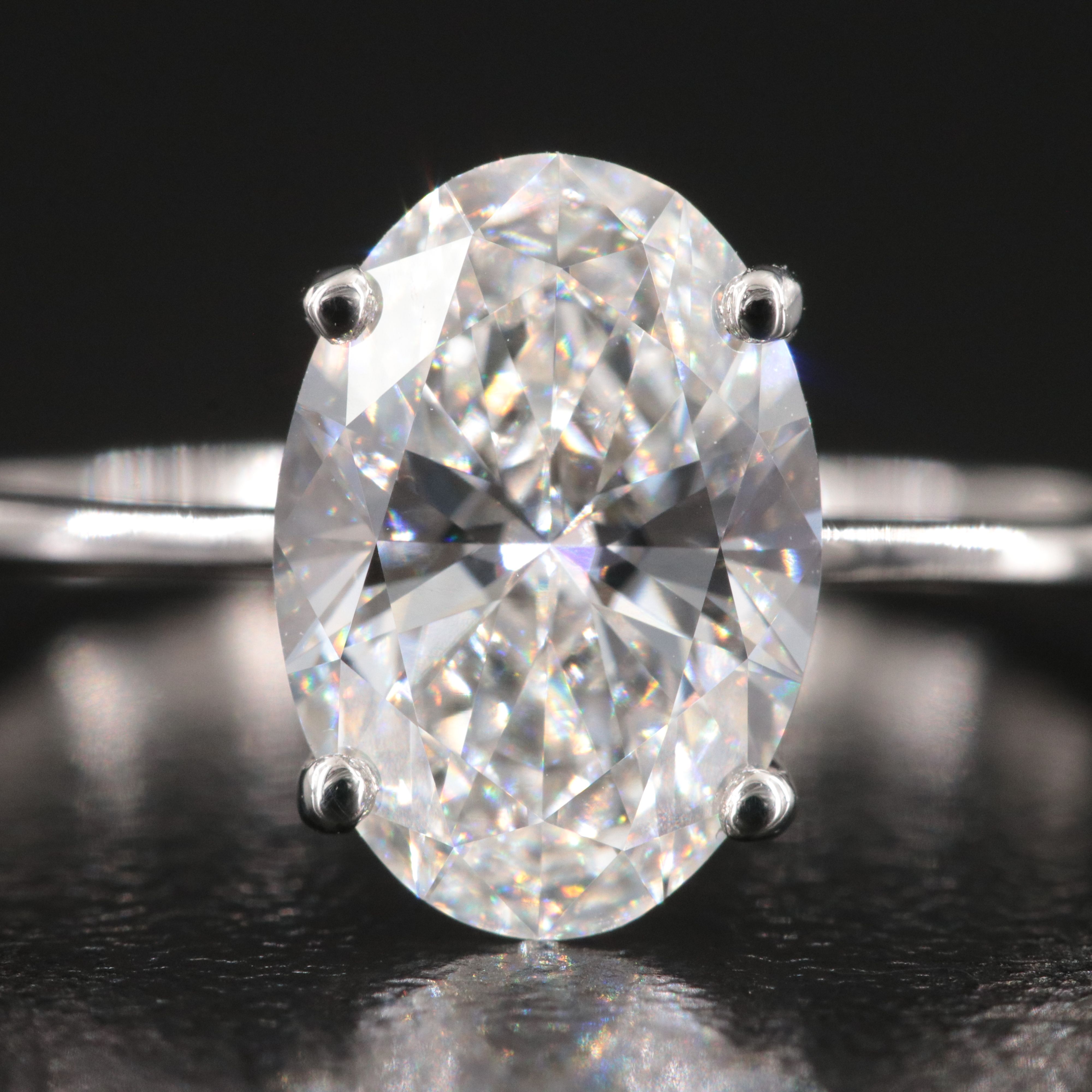 Platinum 1.99 CT Lab Grown Diamond Solitaire Ring with IGI Report