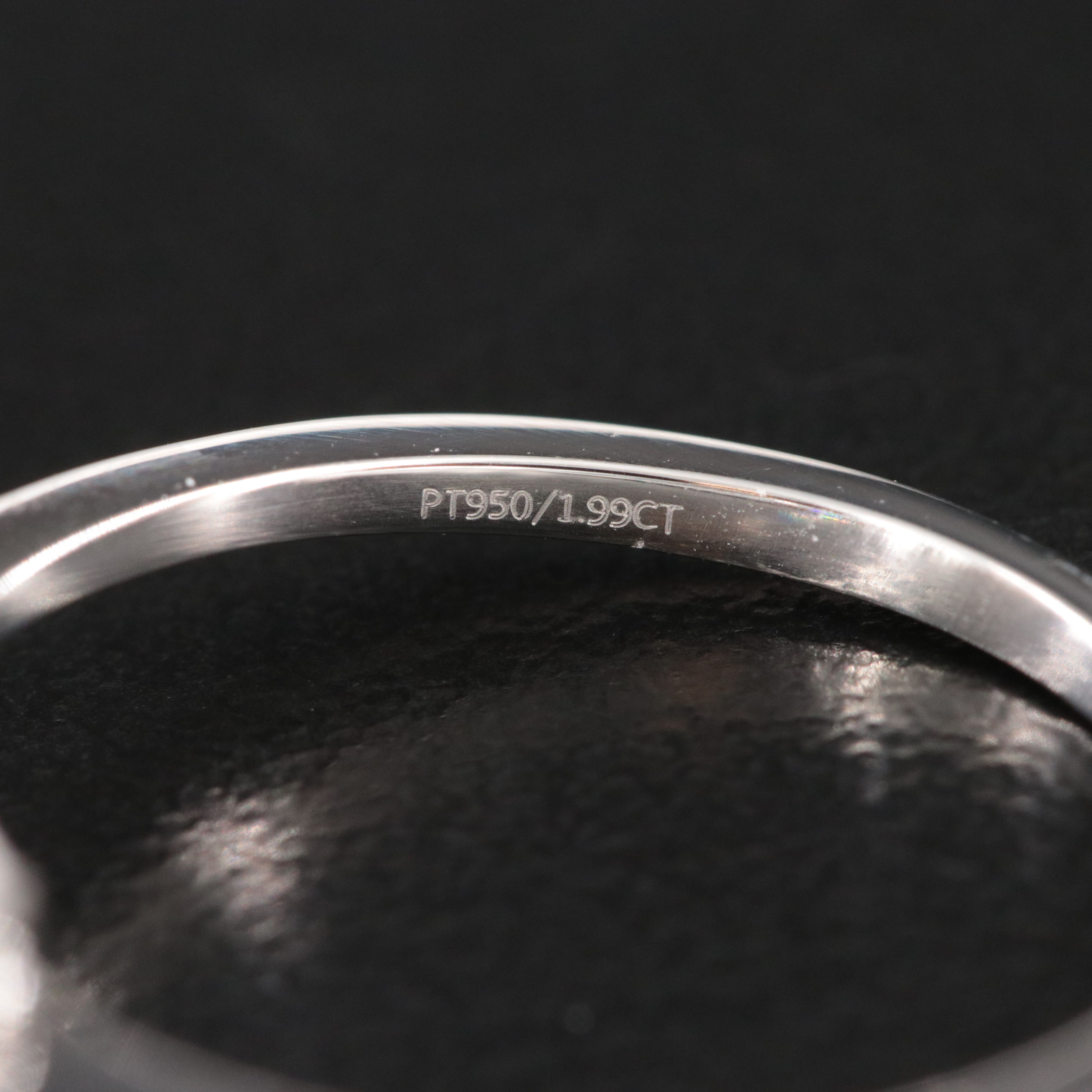 Platinum 1.99 CT Lab Grown Diamond Solitaire Ring with IGI Report