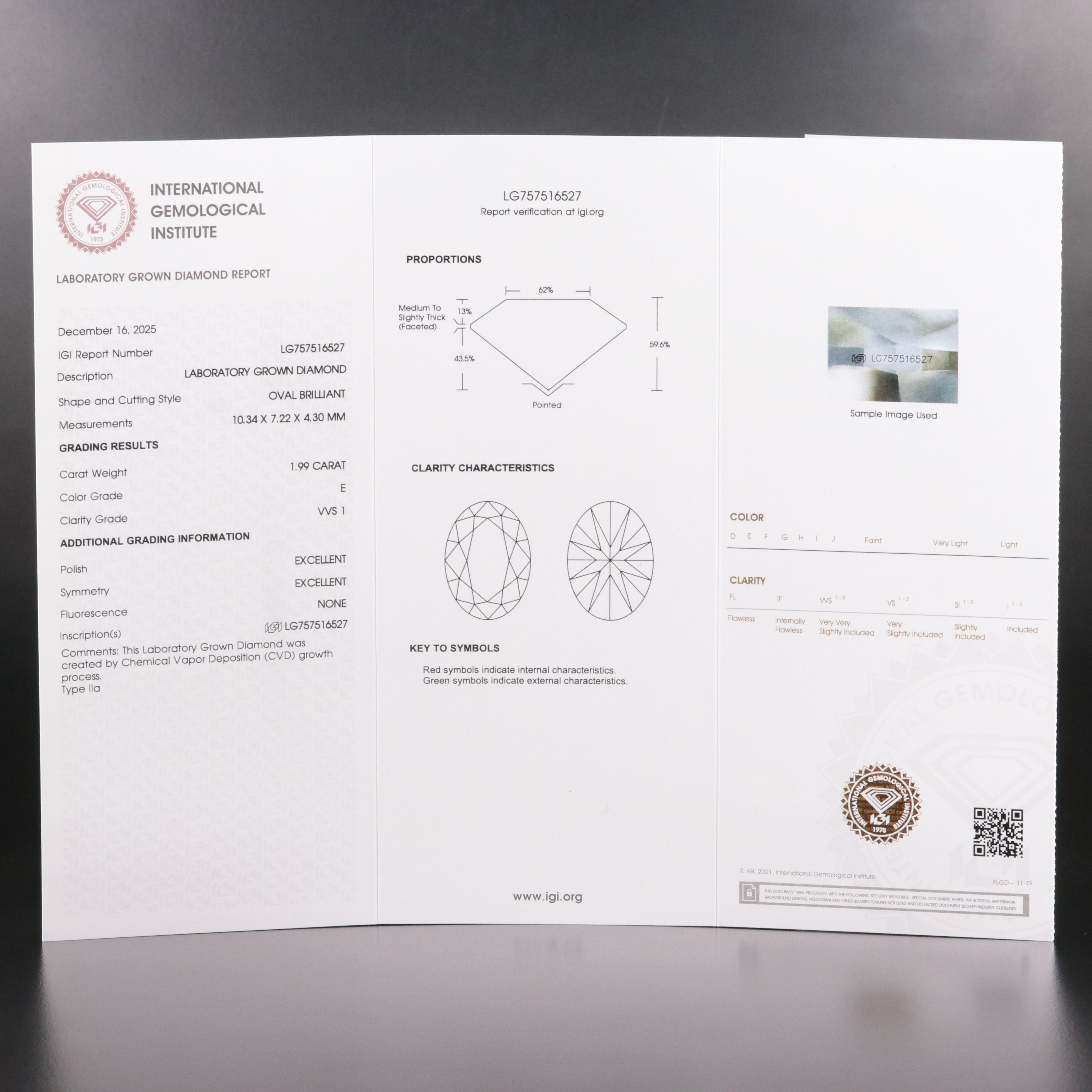 Platinum 1.99 CT Lab Grown Diamond Solitaire Ring with IGI Report