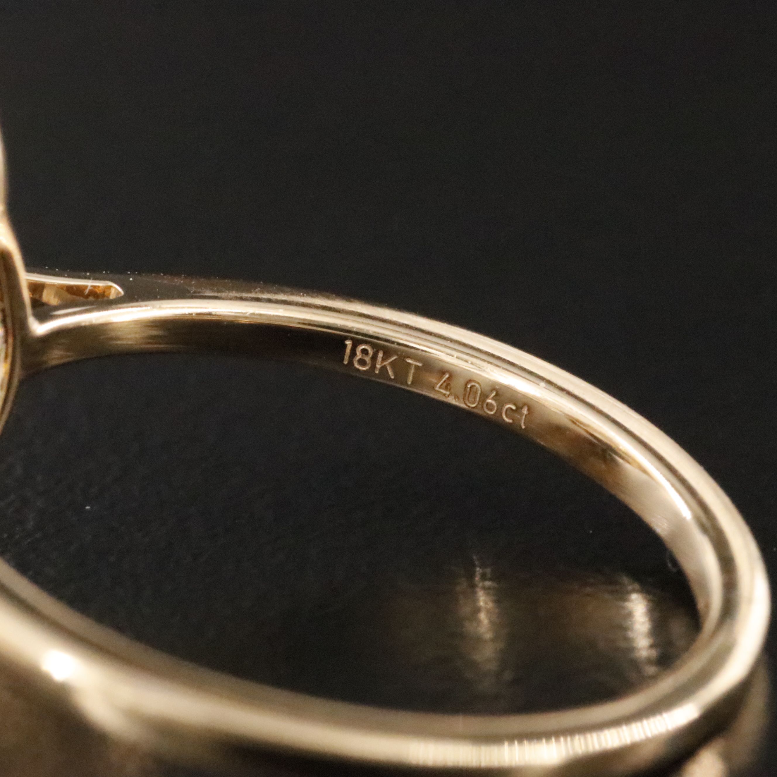 18K 4.06 CT Lab Grown Diamond Solitaire Ring with IGI Report