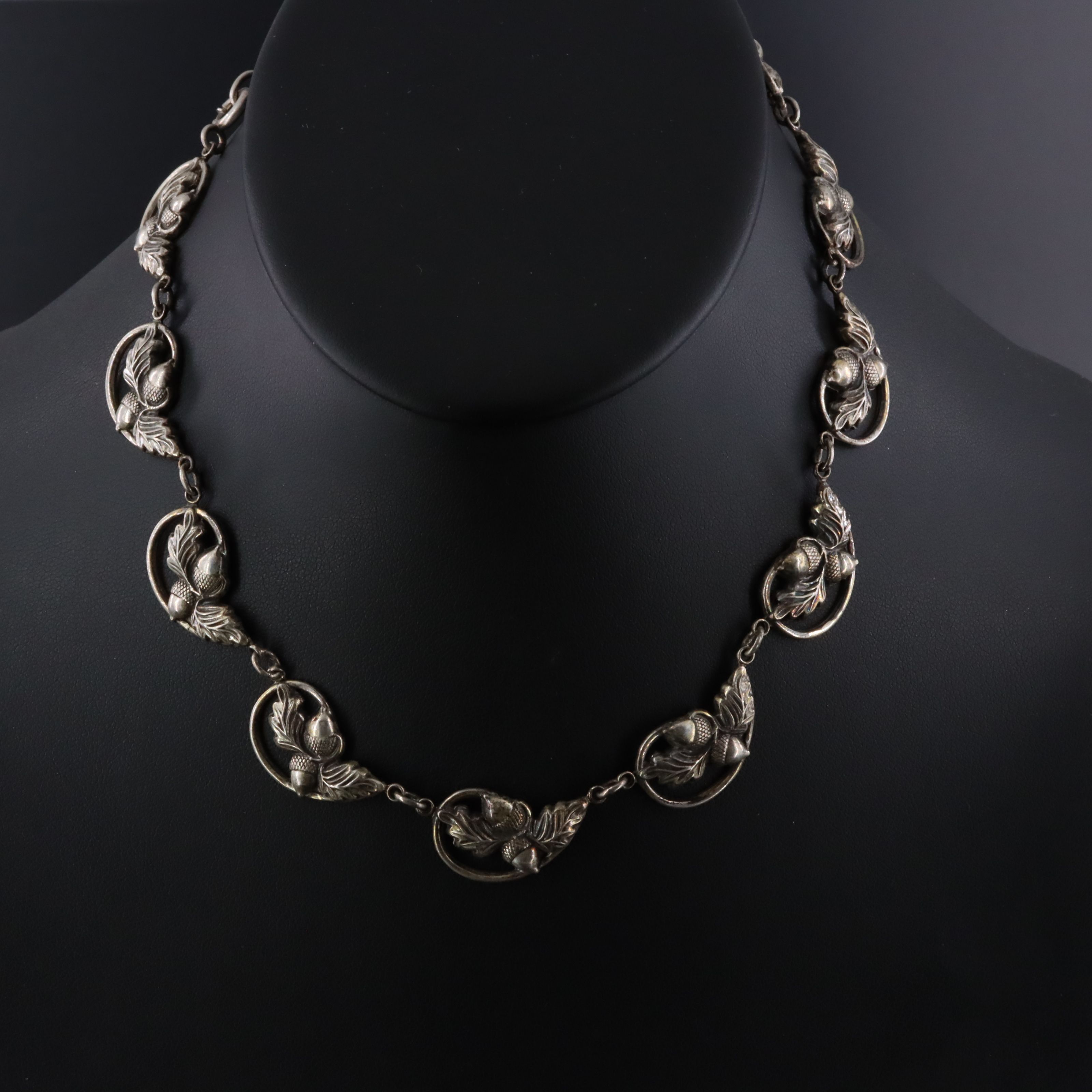 Vintage Danecraft Sterling Acorn Necklace