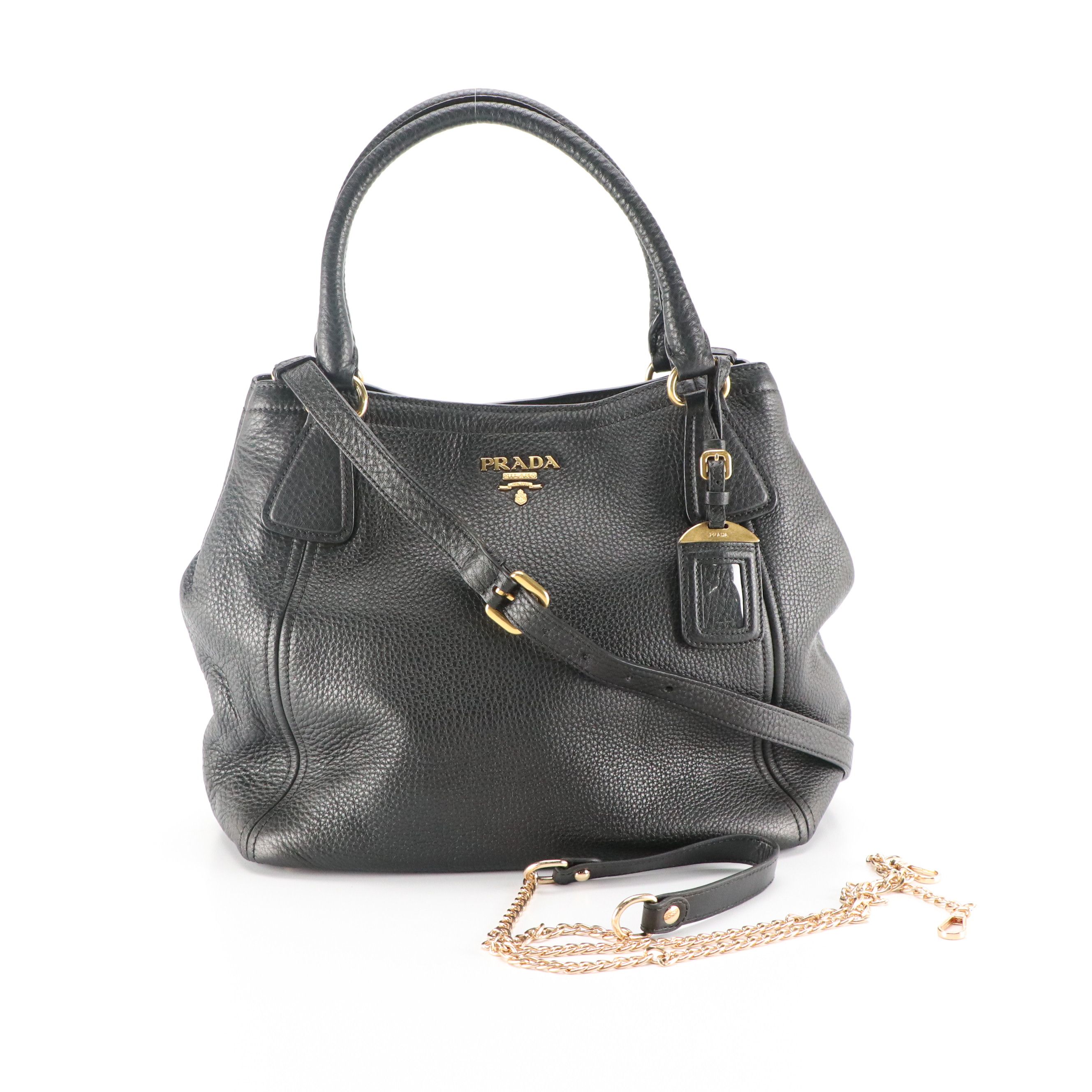 Prada Two-Way Hobo Tote Bag in Vitello Daino Leather