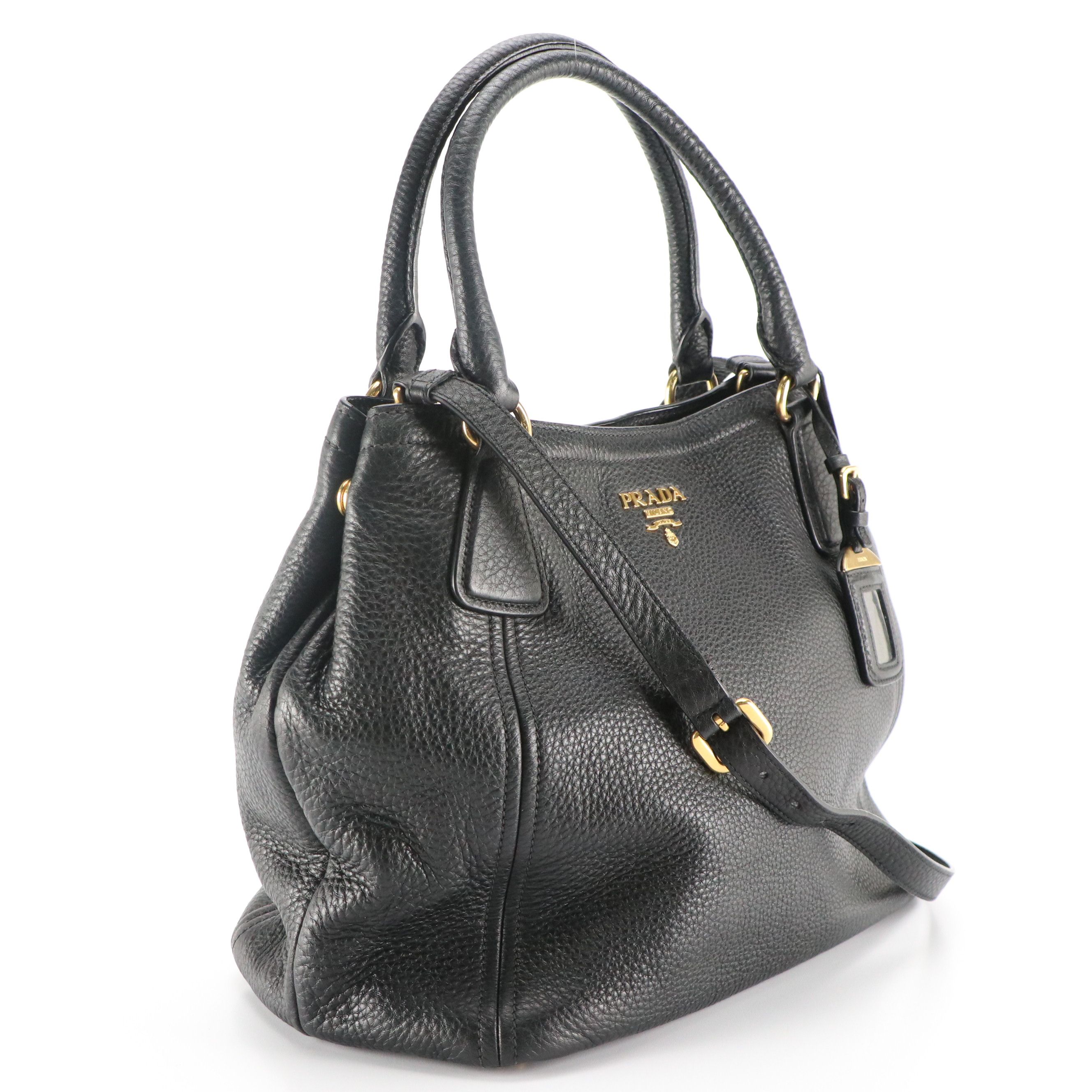 Prada Two-Way Hobo Tote Bag in Vitello Daino Leather