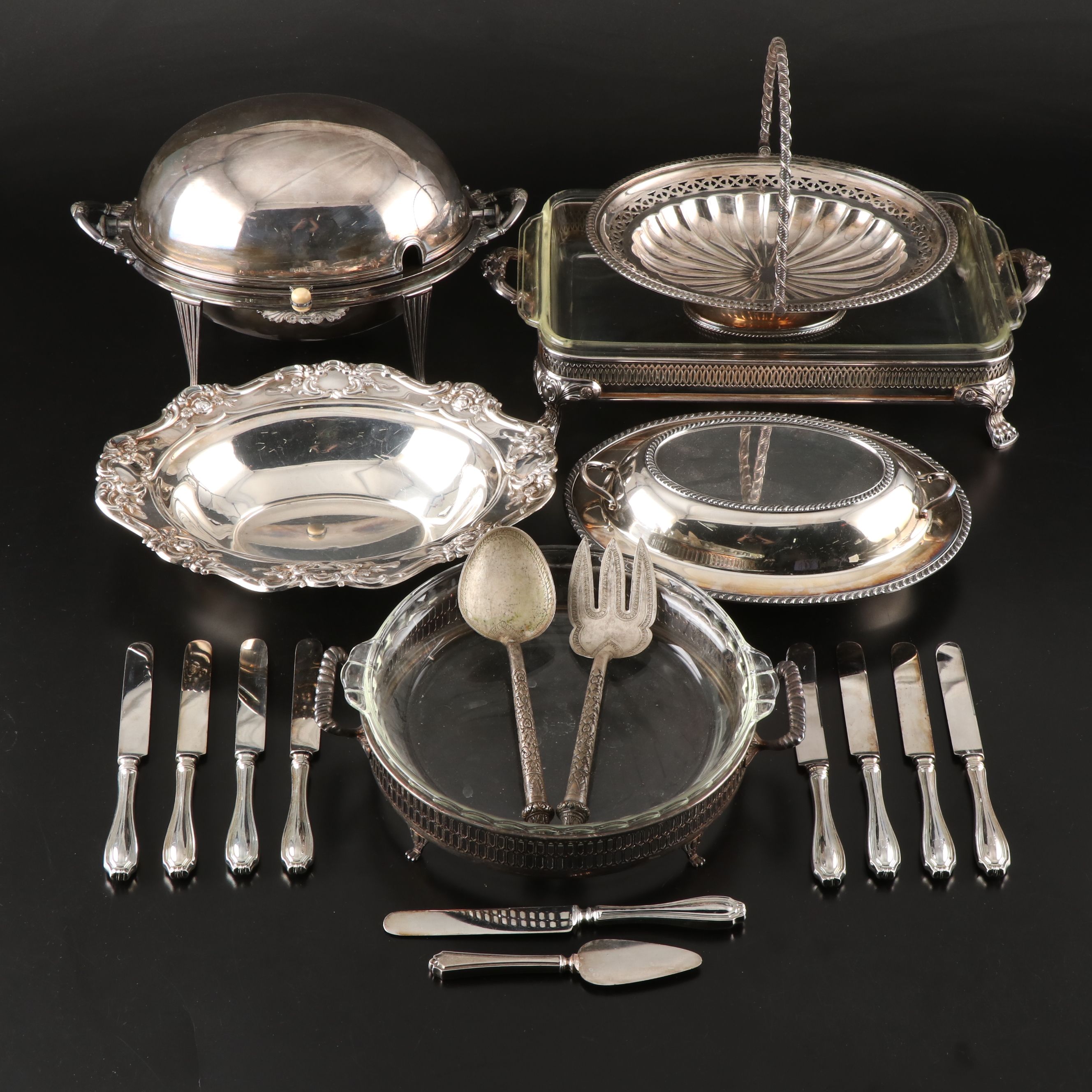 Walker & Hall Chafing Dish and More Vintage Silver Plate Serveware