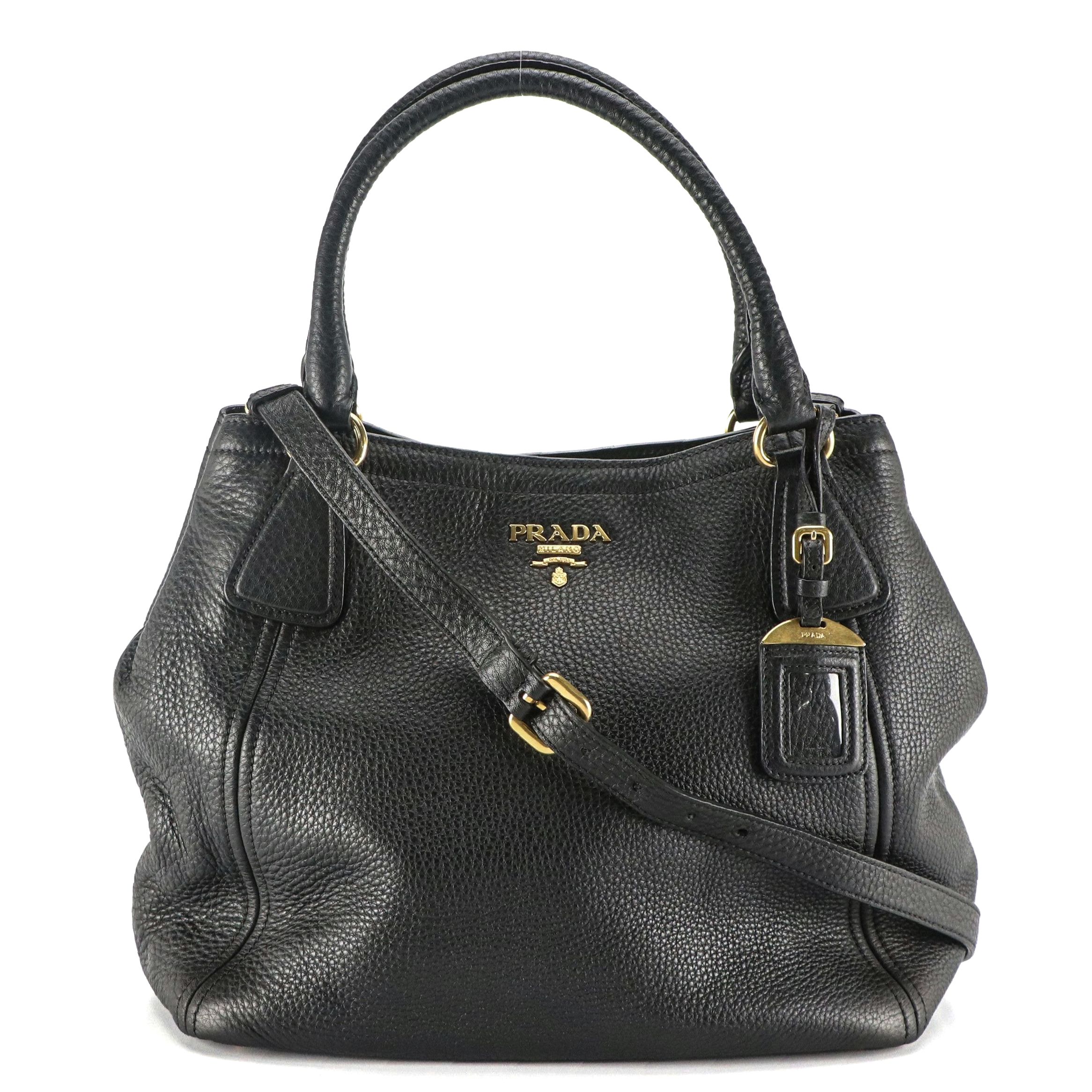Prada Two-Way Hobo Tote Bag in Vitello Daino Leather