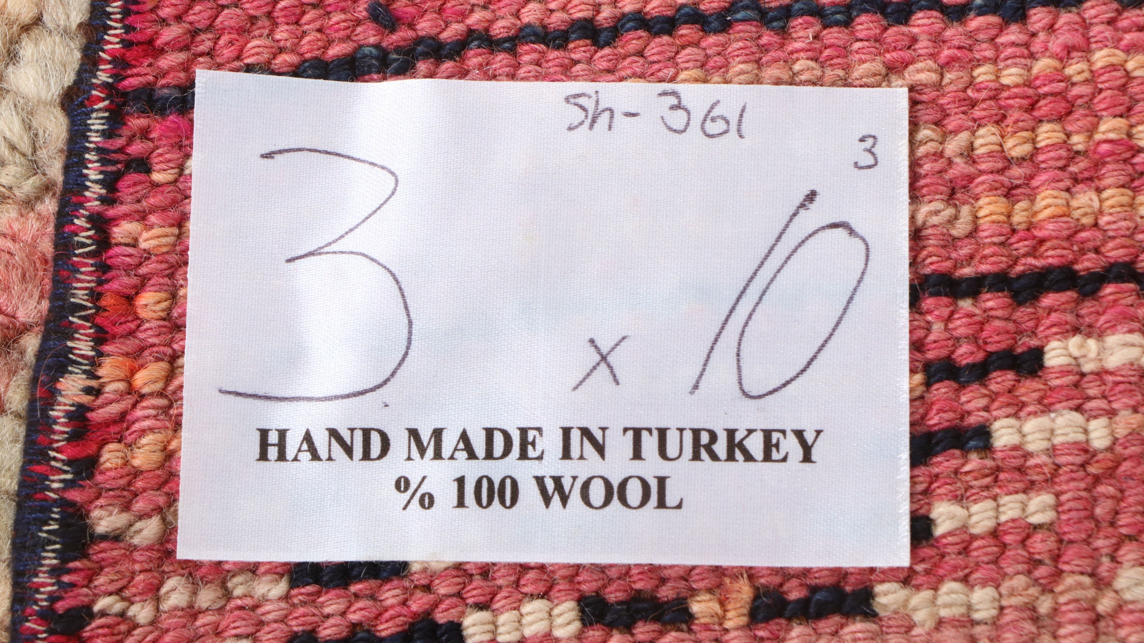 3' x 10'4 Hand-Knotted Turkish Oushak Carpet Runner