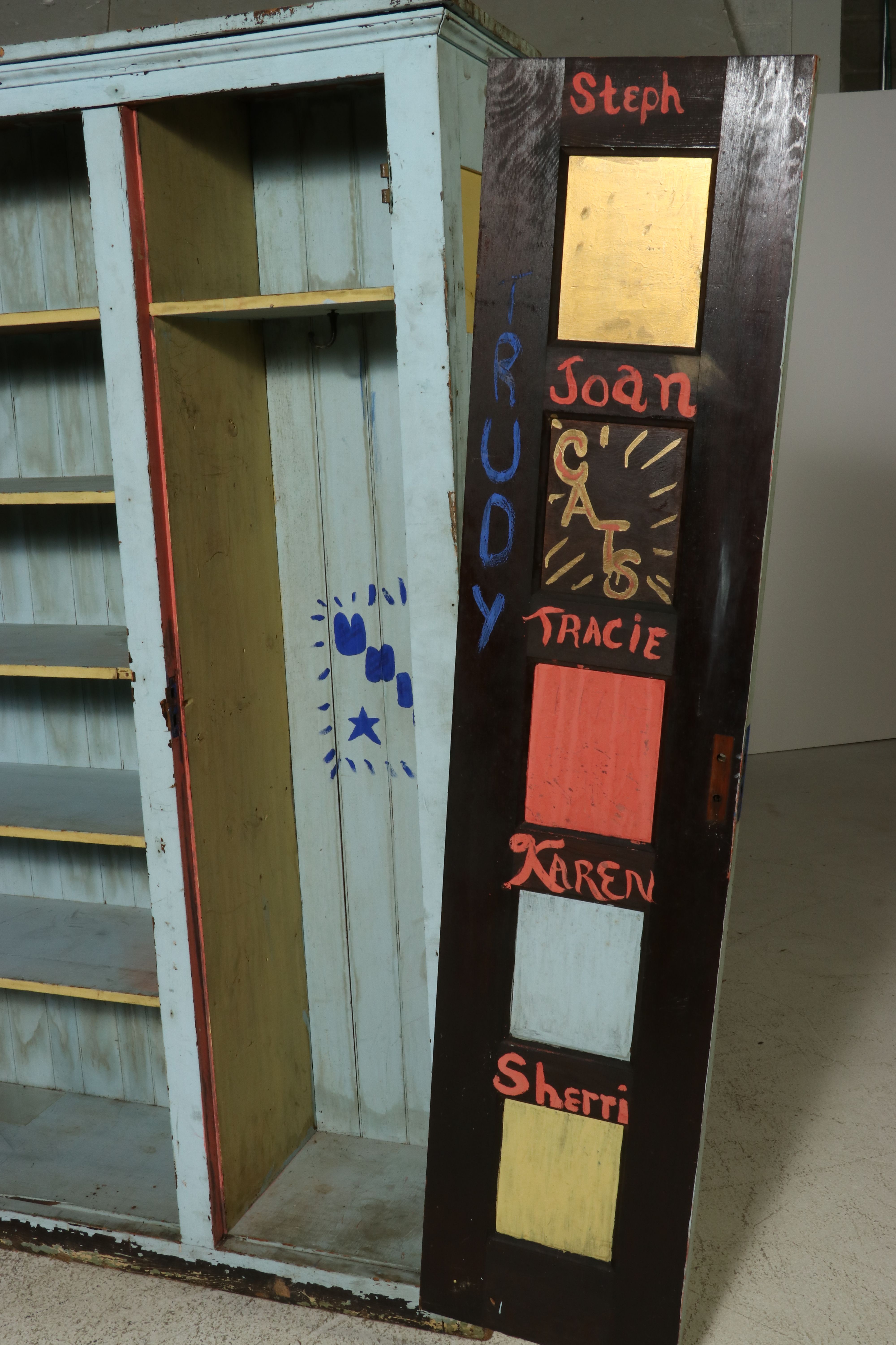 Painted Pine Cupboard, Late 19th to Early 20th Century