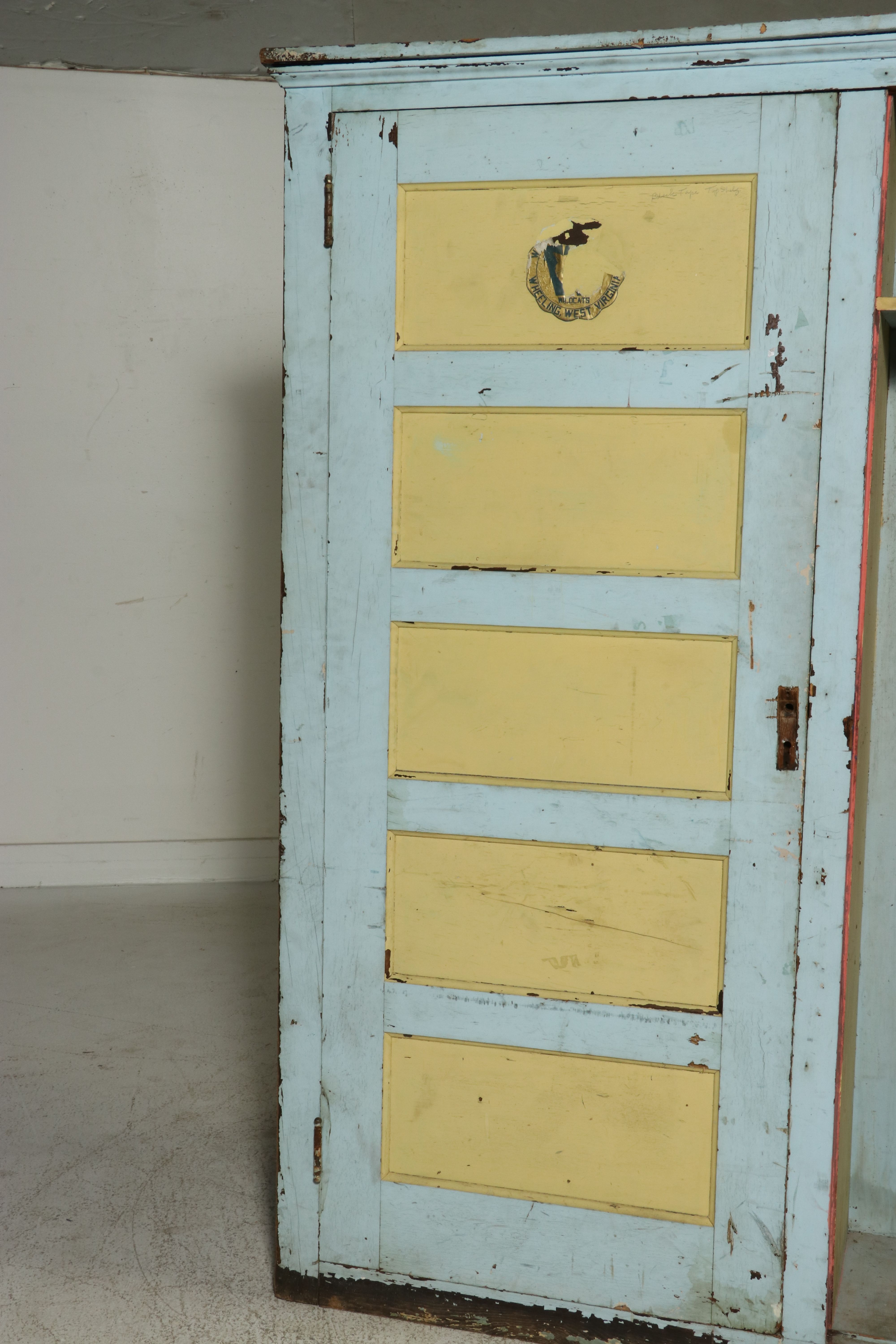 Painted Pine Cupboard, Late 19th to Early 20th Century