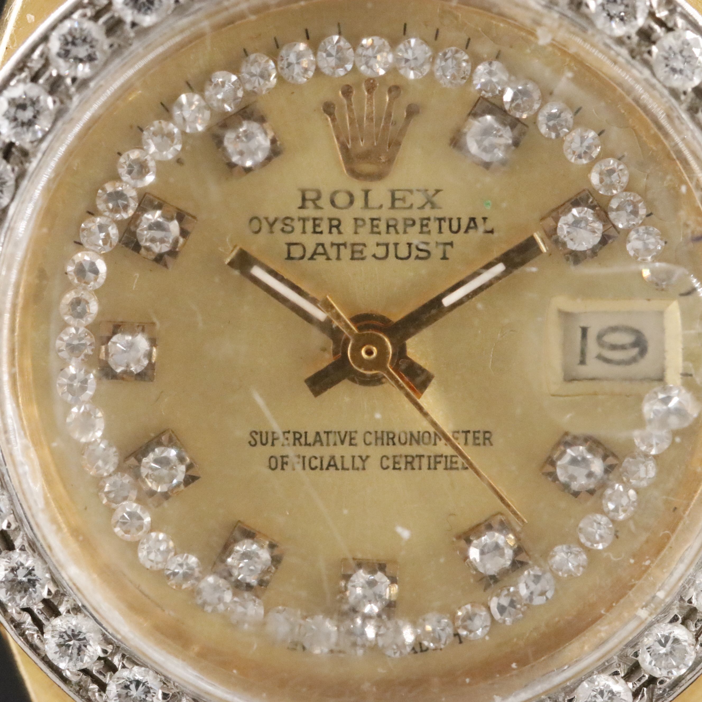 1979 Rolex Custom Diamond Dial & Bezel Datejust Watch