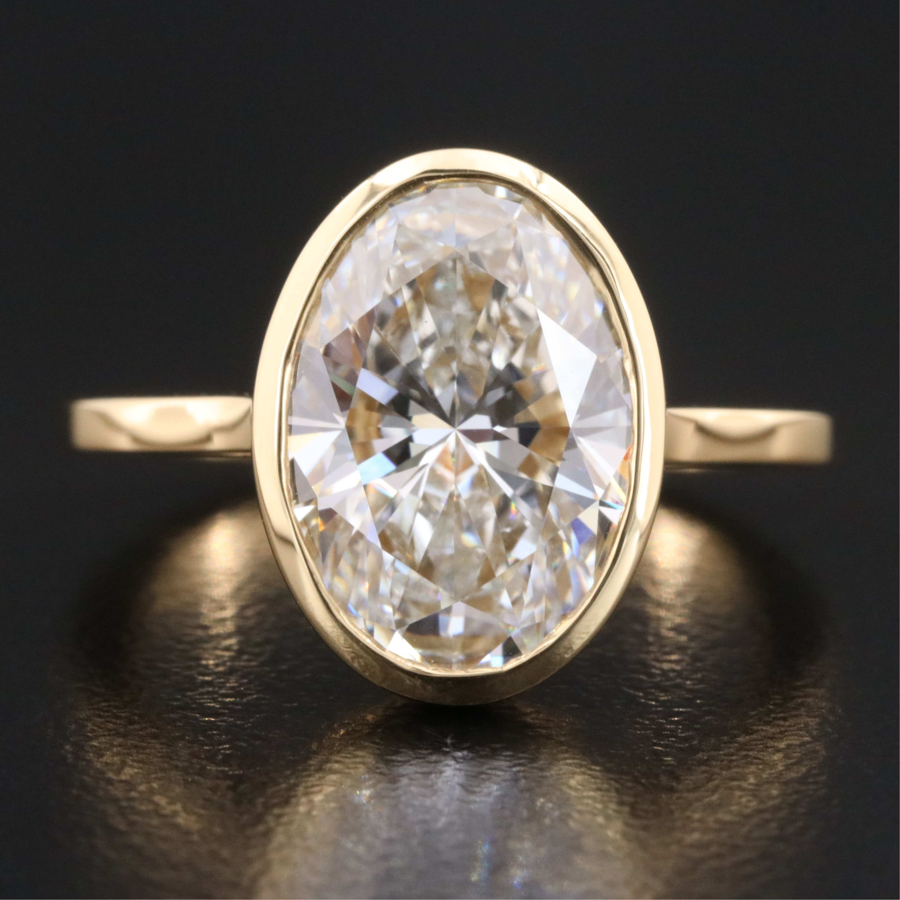 18K 4.10 CT Lab Grown Diamond Solitaire Ring with IGI Report