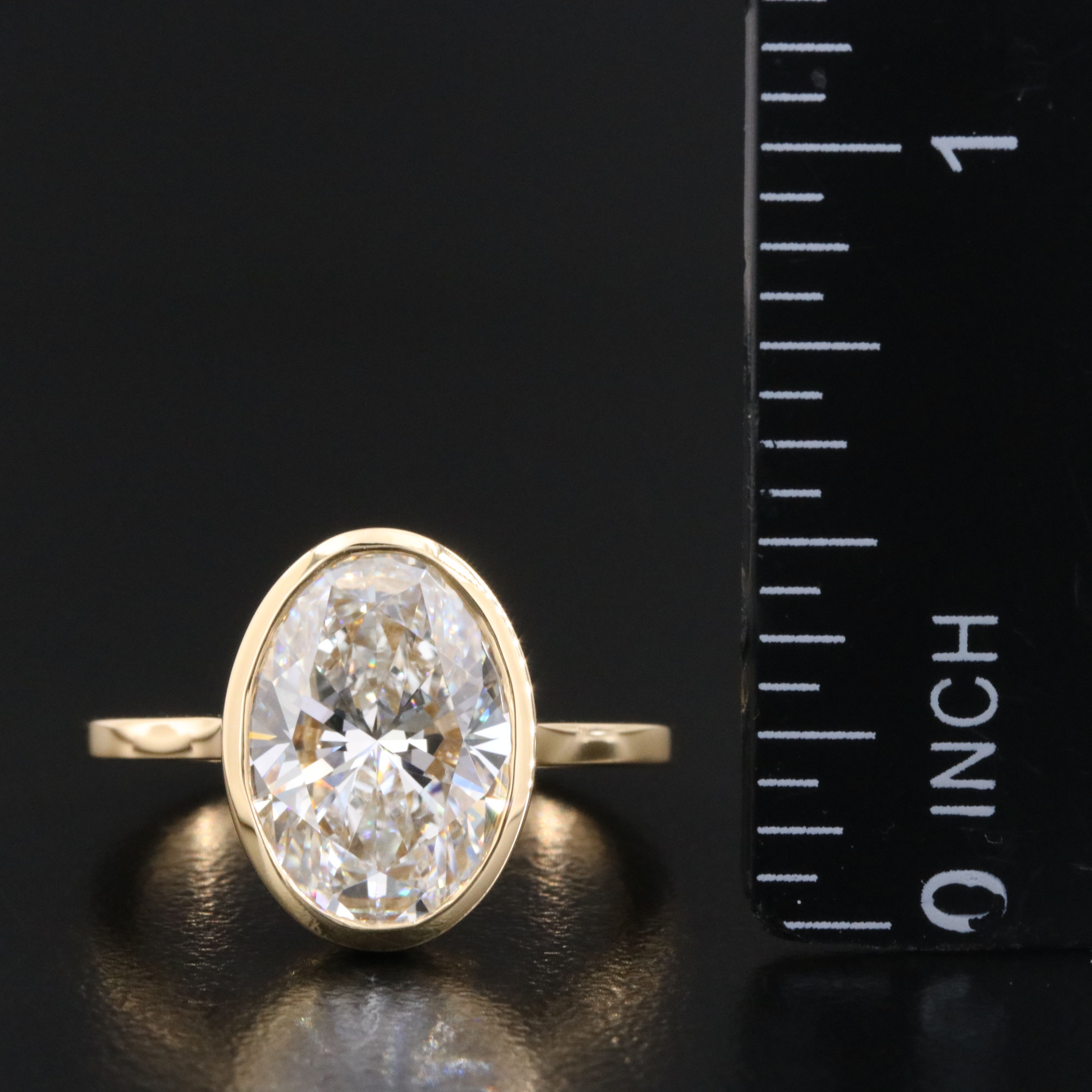 18K 4.10 CT Lab Grown Diamond Solitaire Ring with IGI Report